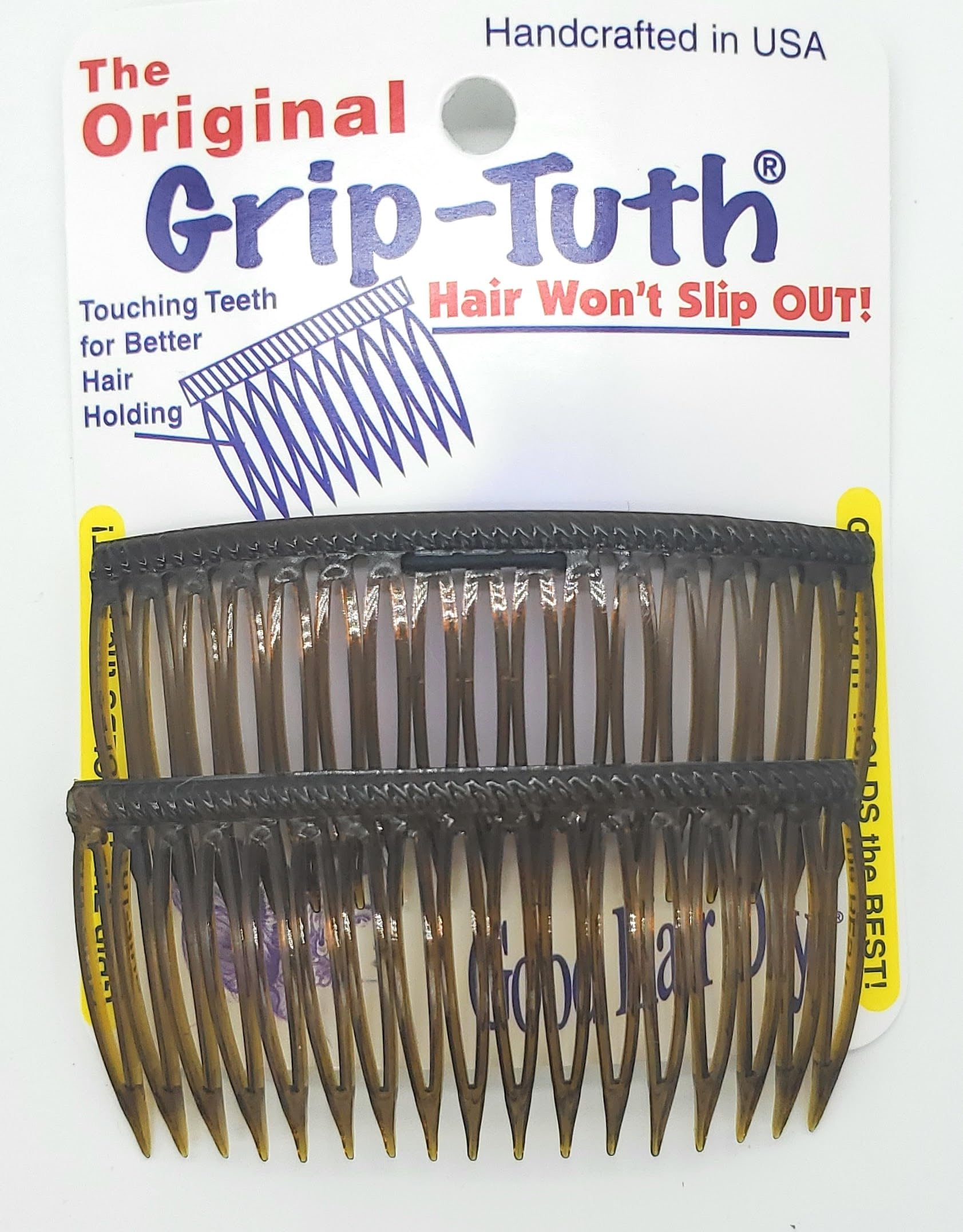 Good Hair Days Grip-Tuth Combs - Set Of 2 Hair Side Combs - Hair Combs For All Types Of Hair - Decorative & Hair Styling Women A