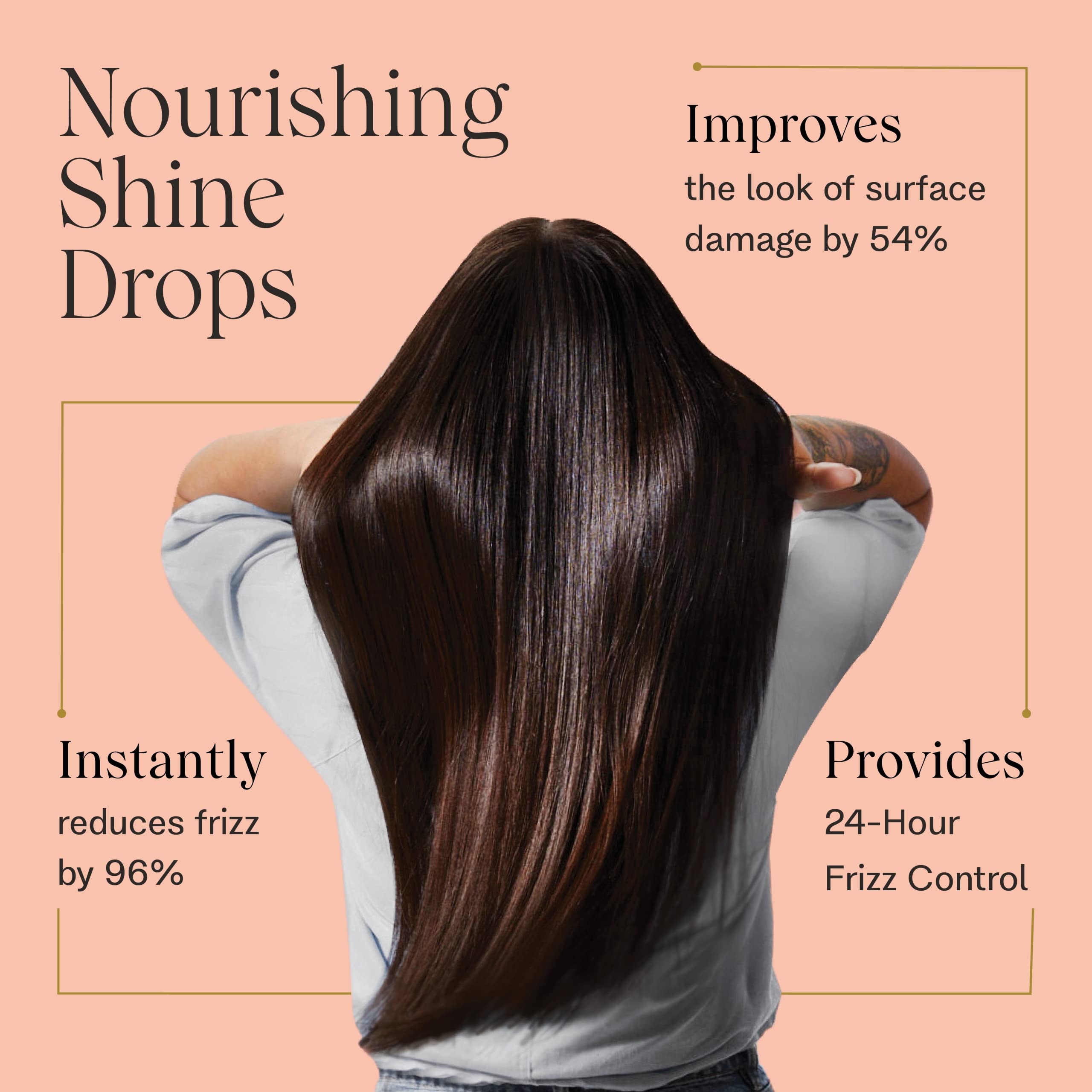 JVN Complete Nourishing Shine Drops, Hair Oil for Hydration and Long-Term Hair Health, Styling Oil for All Hair Types, Sulfate-F