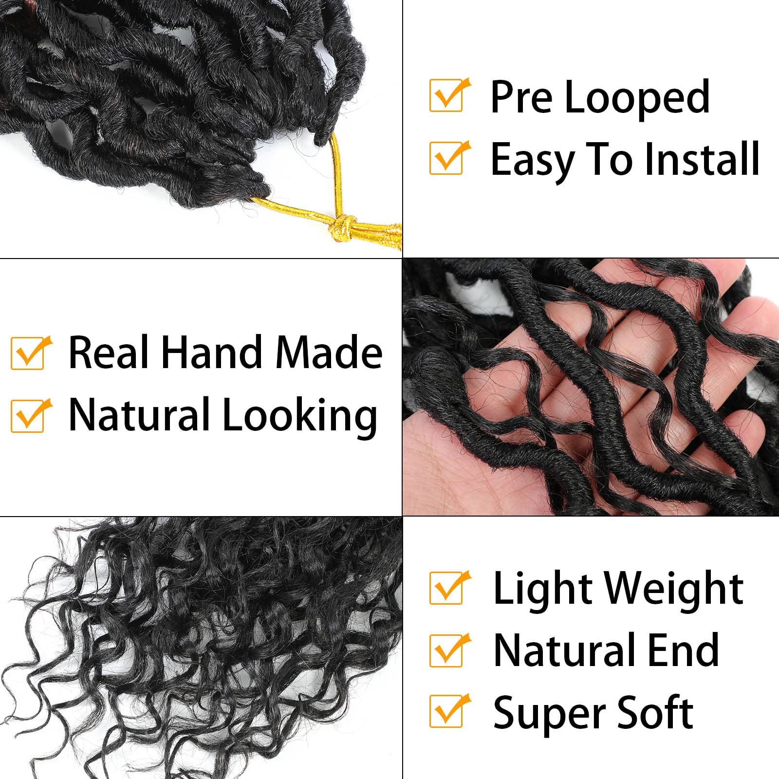 Col Bling 22 Inch 8 Packs Goddess Locs Crochet Hair Ombre Faux Locs Crochet Hair For Women Pre Looped Boho River Locs Crochet Ha