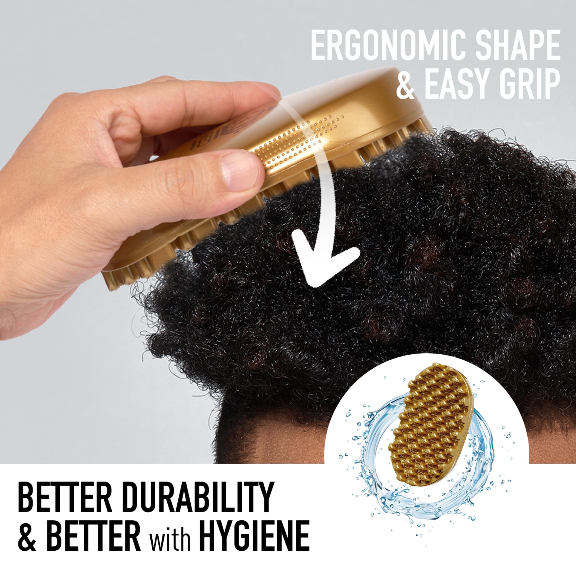 Red by Kiss Bow Wow X Twist King Luxury Twist Styler Washable and Durable Twist Brush for Afro Curl- Slim and Light (Gold)