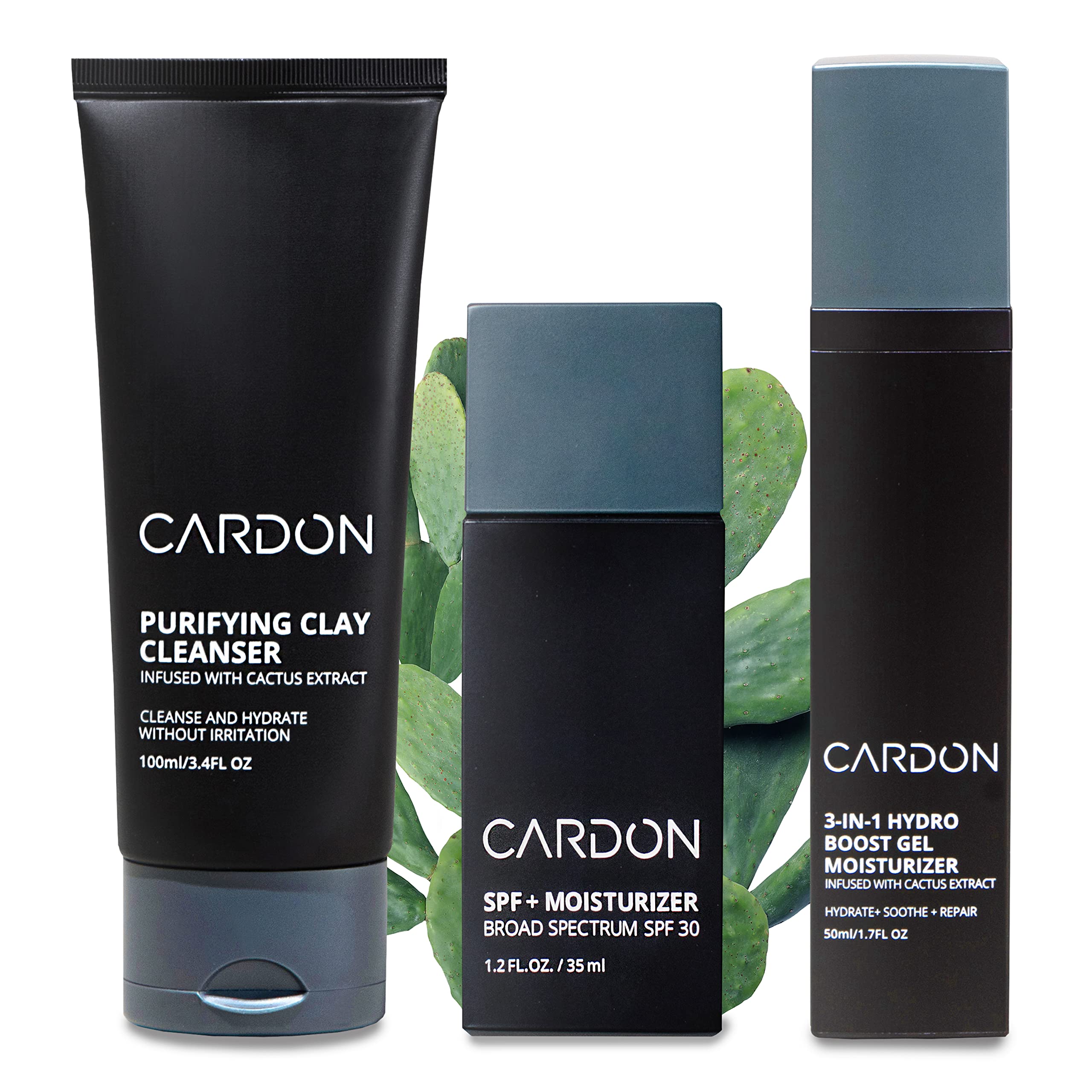 Cardon Cactus-Based Men'S Skincare Set | Premium Korean Skincare For Sensitive Skin And Oily Skin | Water-Based Face Moisturizer