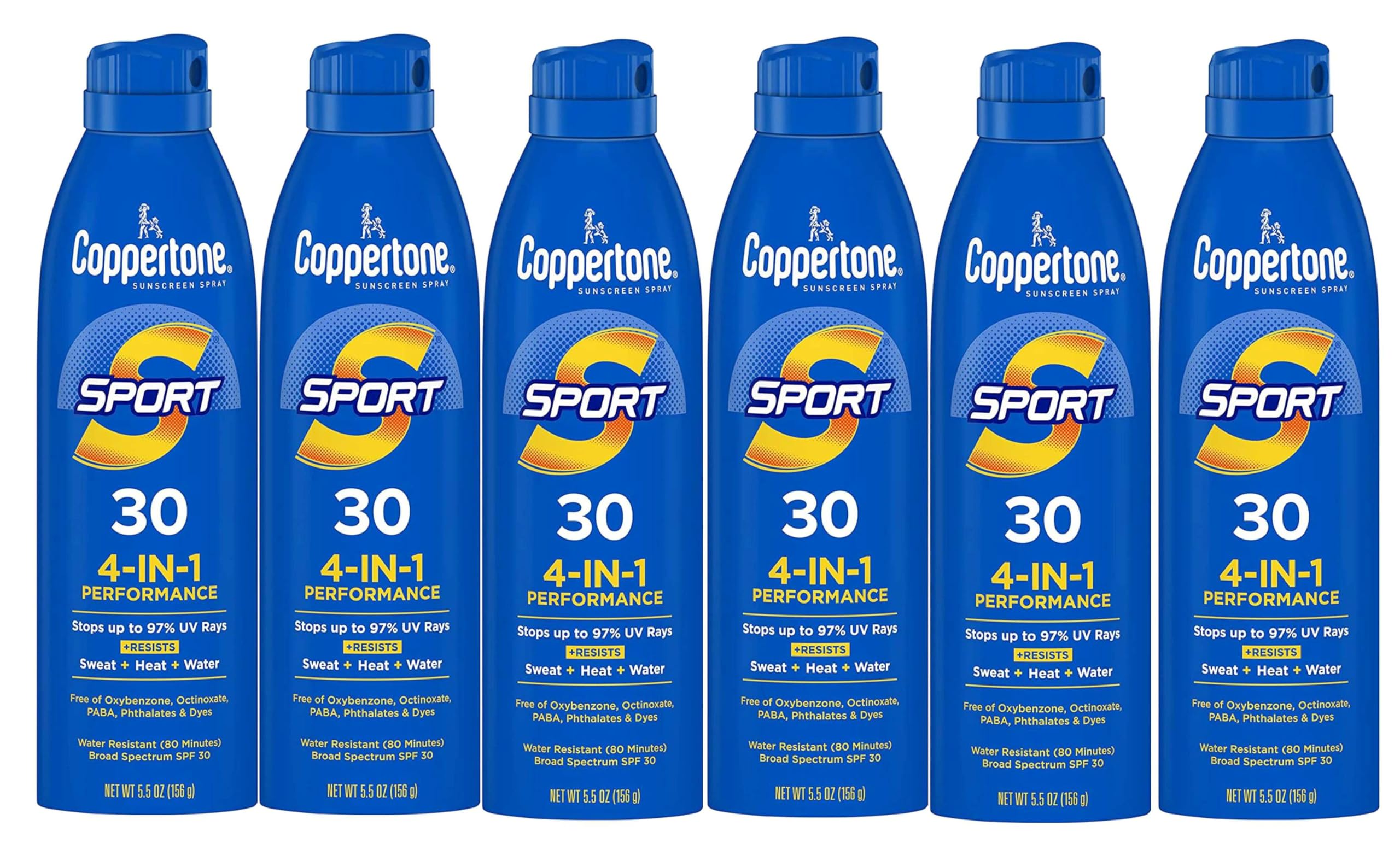 Coppertone Continuous Spf#30 Spray Sport 5.5 Ounce (162ml) (6 Pack)
