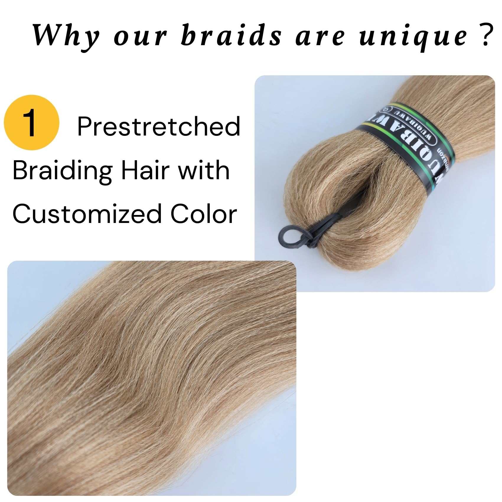 Brown Blonde Braiding Hair Pre stretched Box Braiding Hair Extensions Feed in Braids