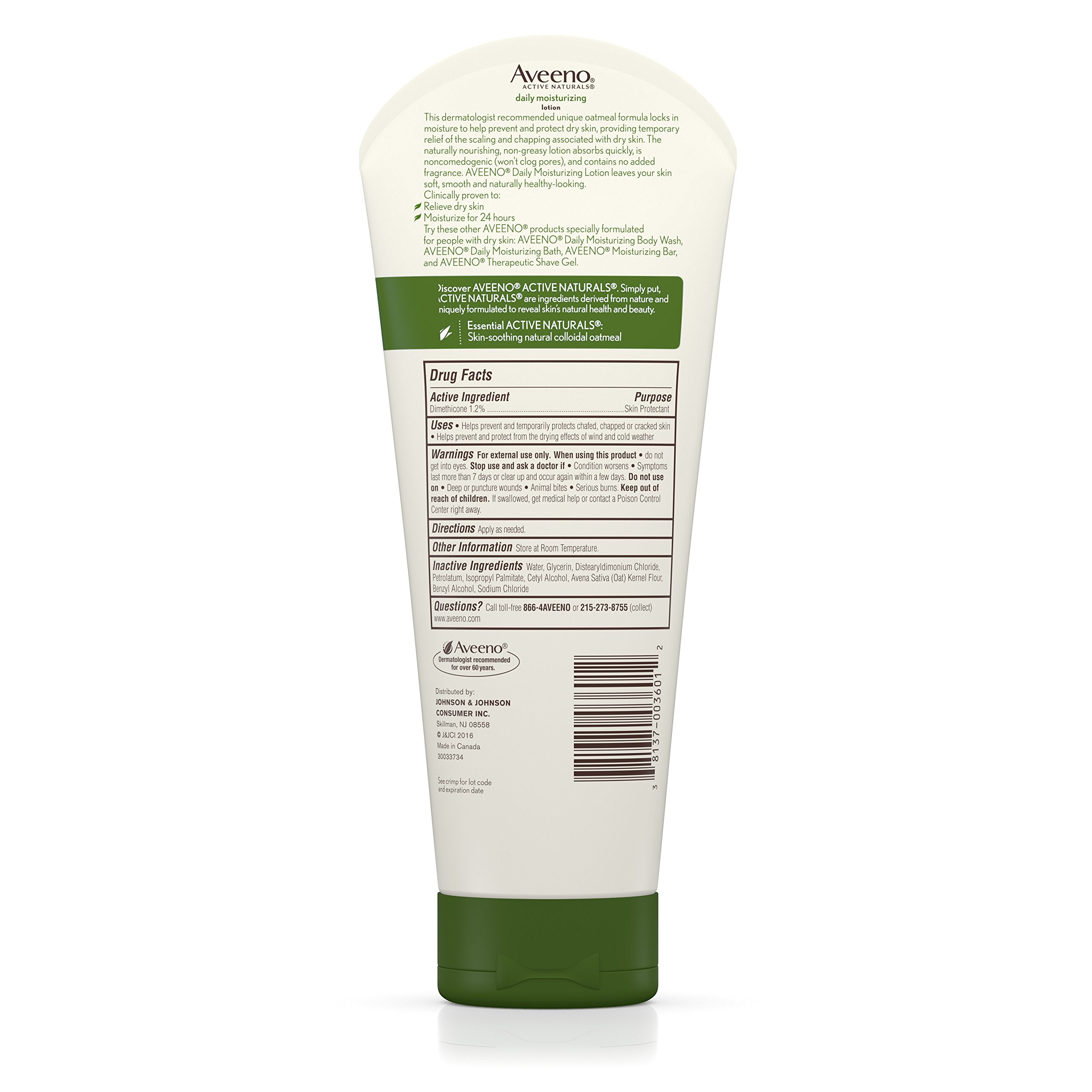 Aveeno Daily Moisturizing Lotion, 8-Ounce Tube (Pack Of 3)
