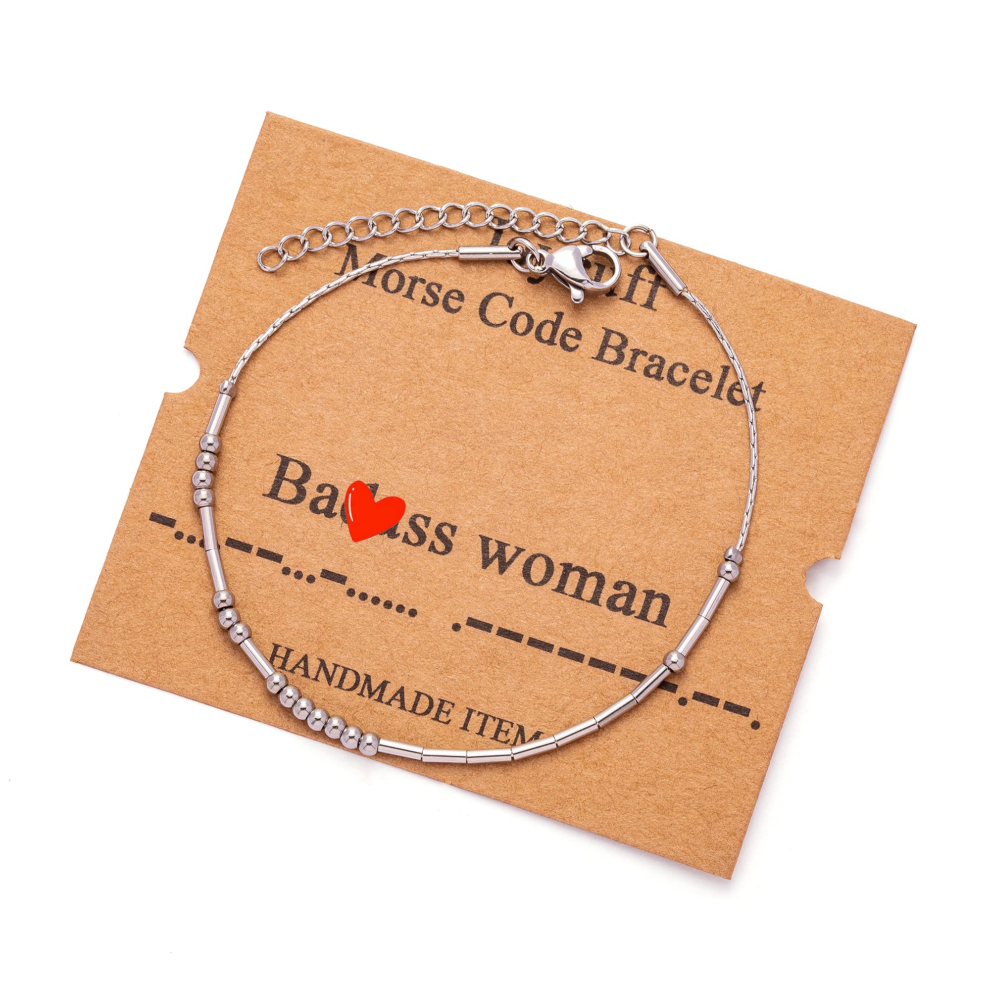 JoycuFF Gifts for Woman Morse Code Bracelets for Woman Funny Motivational Birthday Thanksgiving Day Gifts for Best Friend Girlfr
