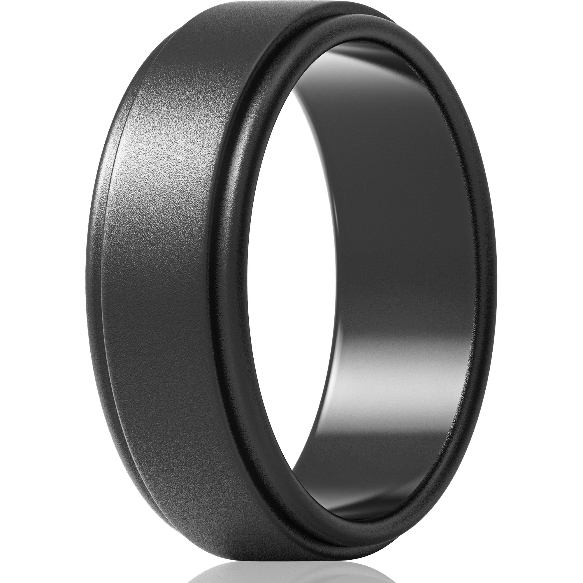 ThunderFit Silicone Wedding Ring for Men - 1 Ring (Gunmetal, 10.5-11 (20.6mm))