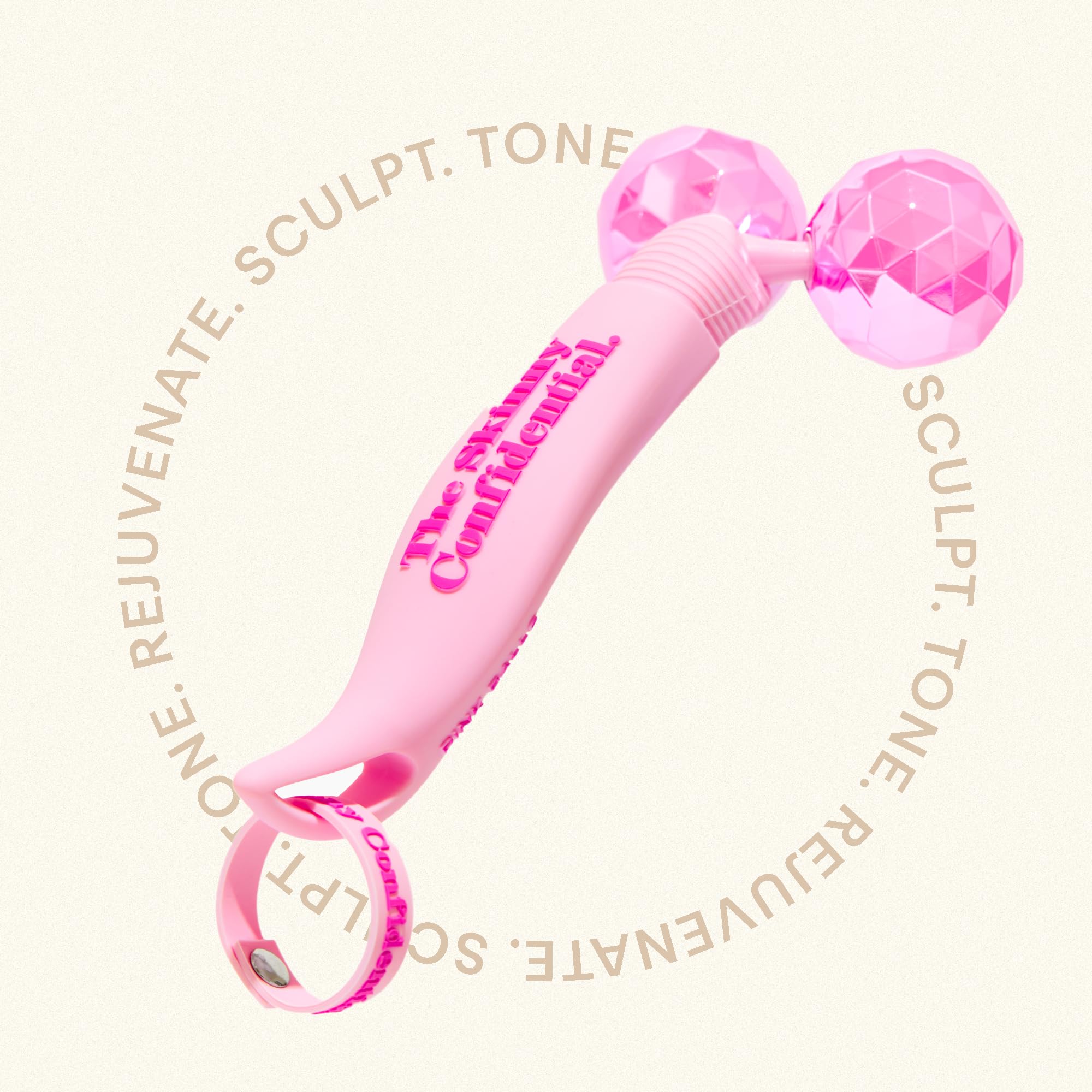 The Skinny Confidential Face Roller - Pink Balls Eye & Facial Roller Massager - Face Massage Tools Skincare For Wrinkles & Fine