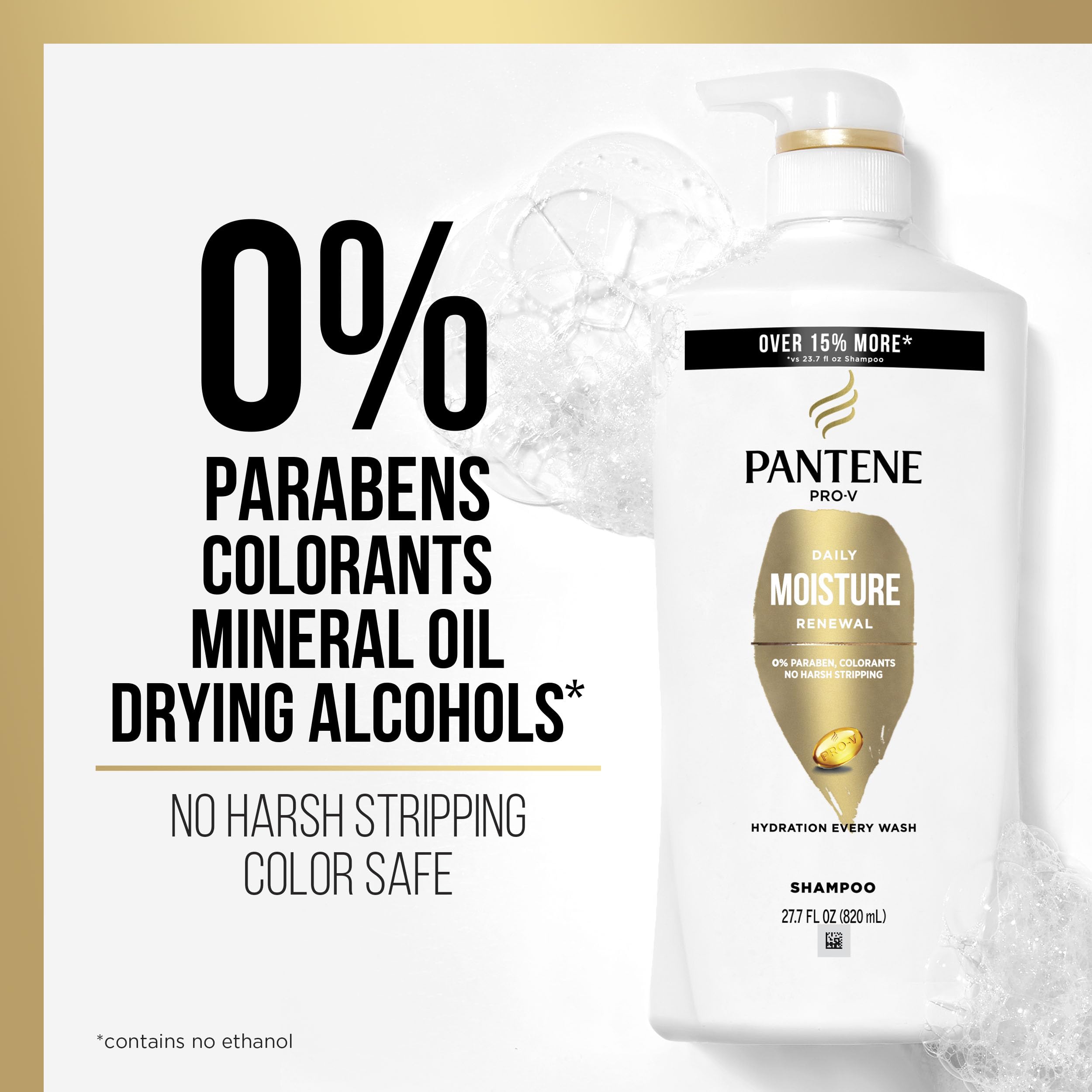 Pantene Daily Moisture Renewal Shampoo with Hair Mask Treatment, Pro-V for Dry Damaged Hair, Antioxidant-Rich, Hydrating & Nouri