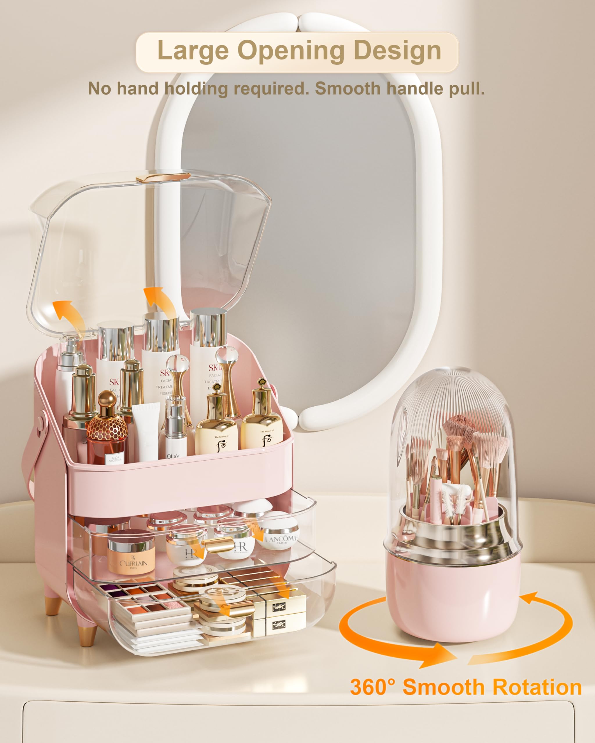 Makeup Organizer, Skincare Holder Bathroom Counter Organizer, Storage Box Cosmetic Display Cases, Teen Girl Gifts Trendy Stuff M