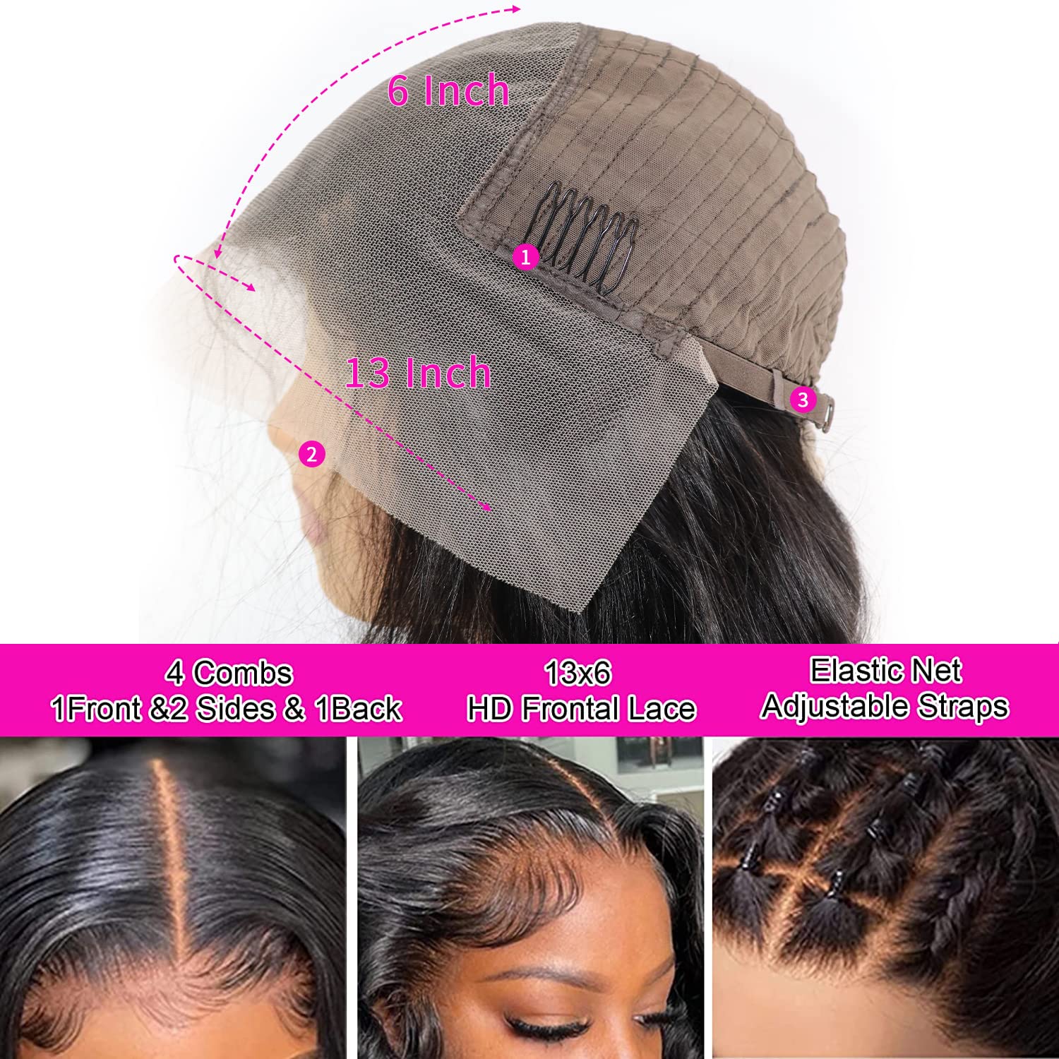 Aicrelery 13X6 Lace Front Wigs Human Hair 13X6 Body Wave Hd Lace Frontal Wigs Fro Black Women Pre Plucked With Baby Hair Bleache