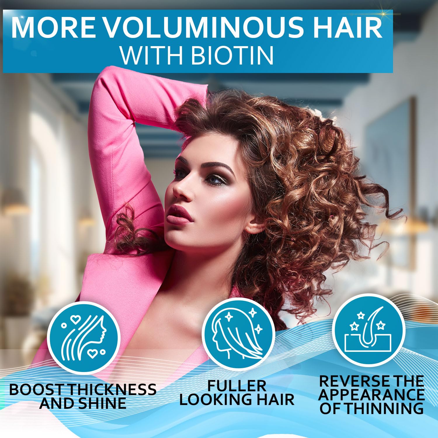 Biotin Heat Protection Hair Spray With Moroccan Argan Oil - Thermal Resistant Styling Products For Women - Frizzy, Black And Cur