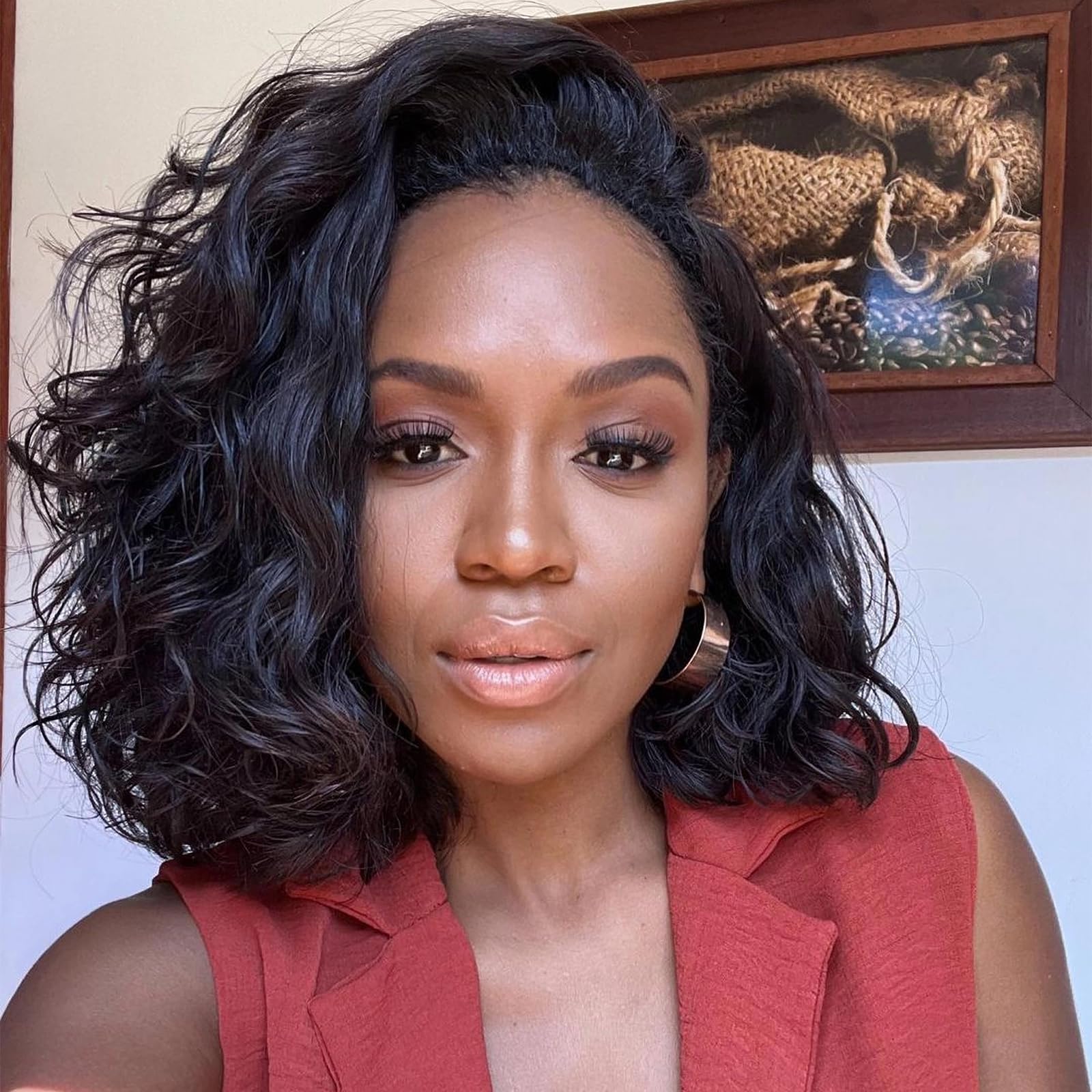 Wiger Short Curly Lace Frontal Human Hair Wigs For Black Women Black Hd Lace Curly Bob Lace Front Hair Transparent Lace Glueless