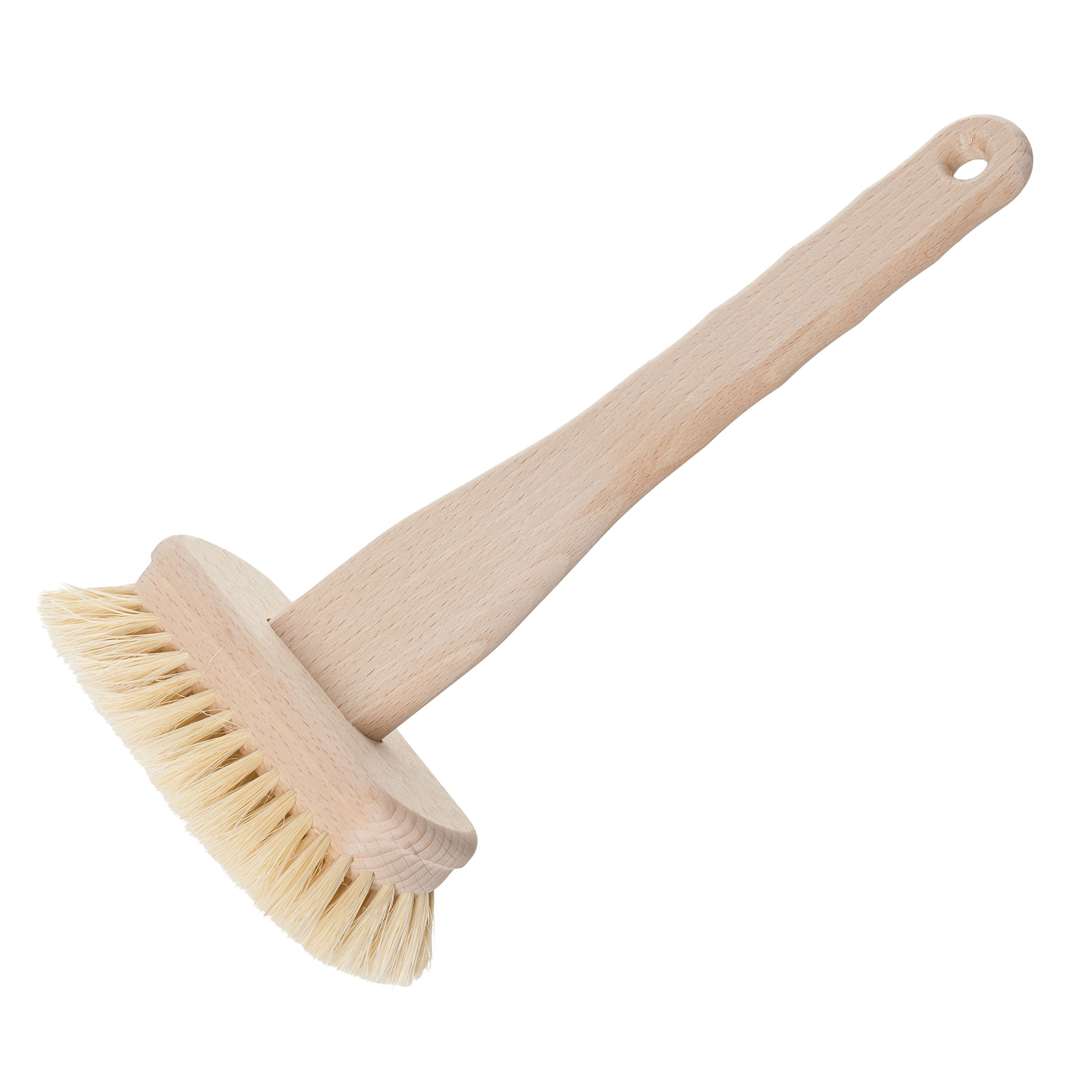 Redecker Tampico Fiber Bathtub Brush with Untreated Beechwood Handle, 100% Made in Germany, 10-5/8 inches, Angled Design, Natura