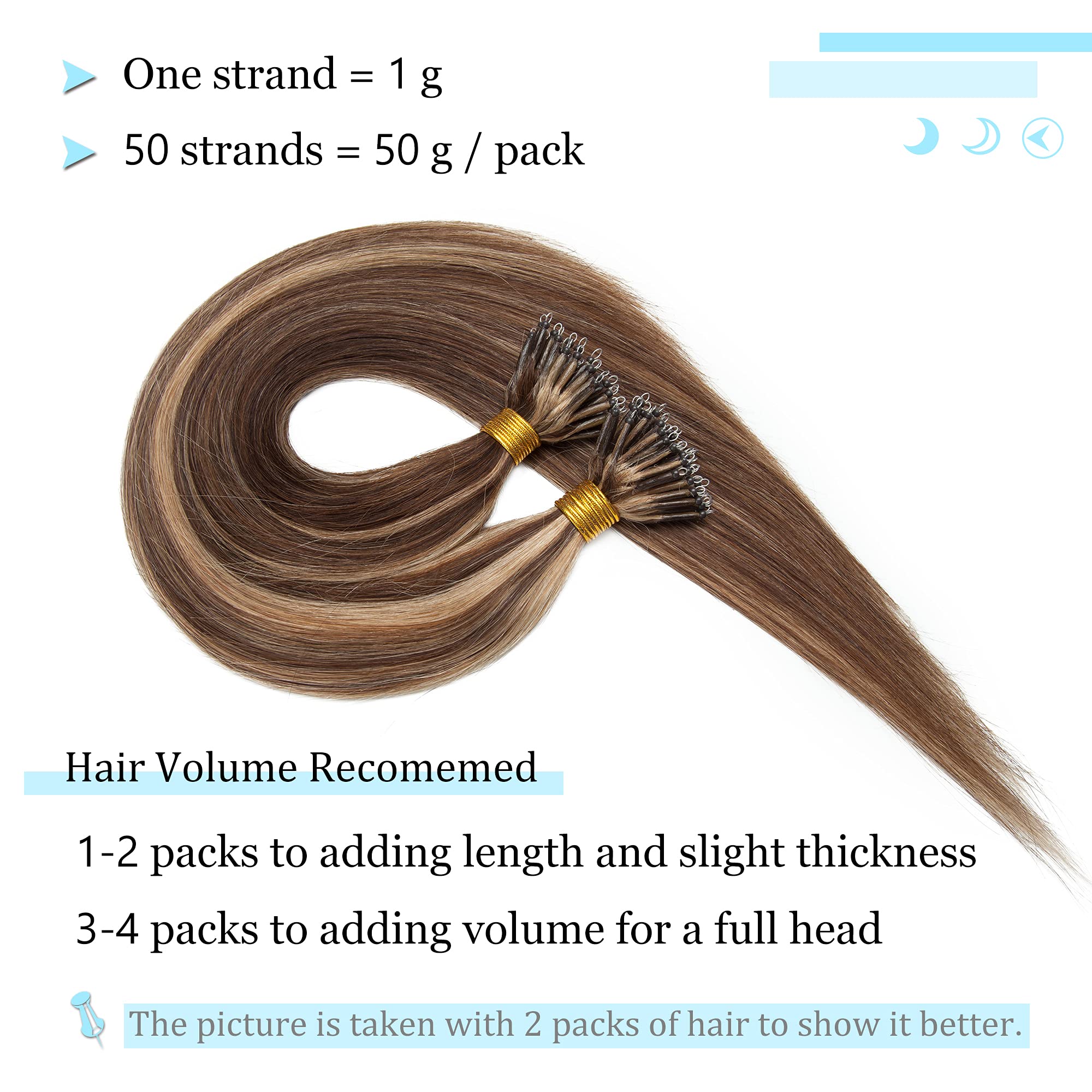 SEGO Nano Tip Hair Extensions Human Hair Balayage Nano Beads Pre-bonded Seamless Nano Ring Highlight Hair Extensions for Women 1
