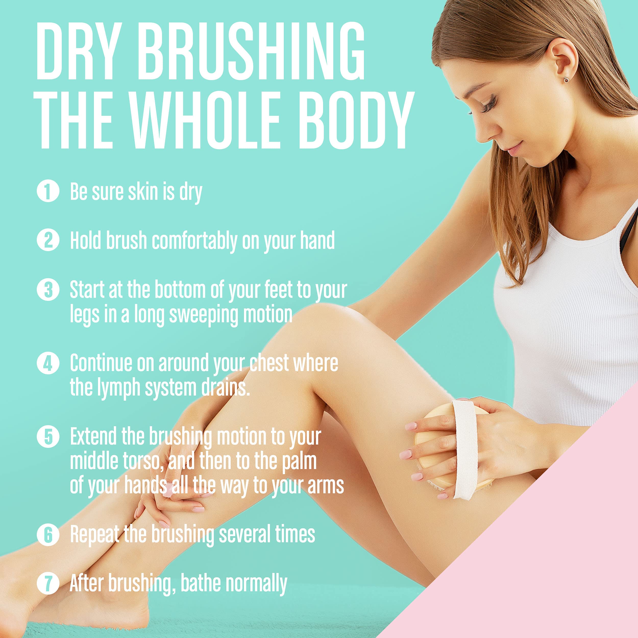 Dry Body Brush (1 Pack) - Reduce Cellulite, Dry Brush For Cellulite And Lymphatic Drainage, Exfoliating Brush With Soft Massage