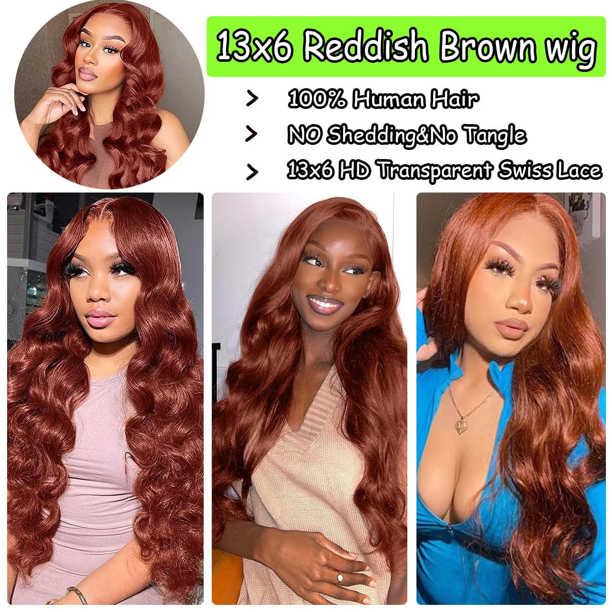 28 Inch Reddish Brown Lace Front Wigs Human Hair 13  6 Hd Lace Body Wave Aubrun Brown Front Wig Pre Plucked Red Human Hair Color