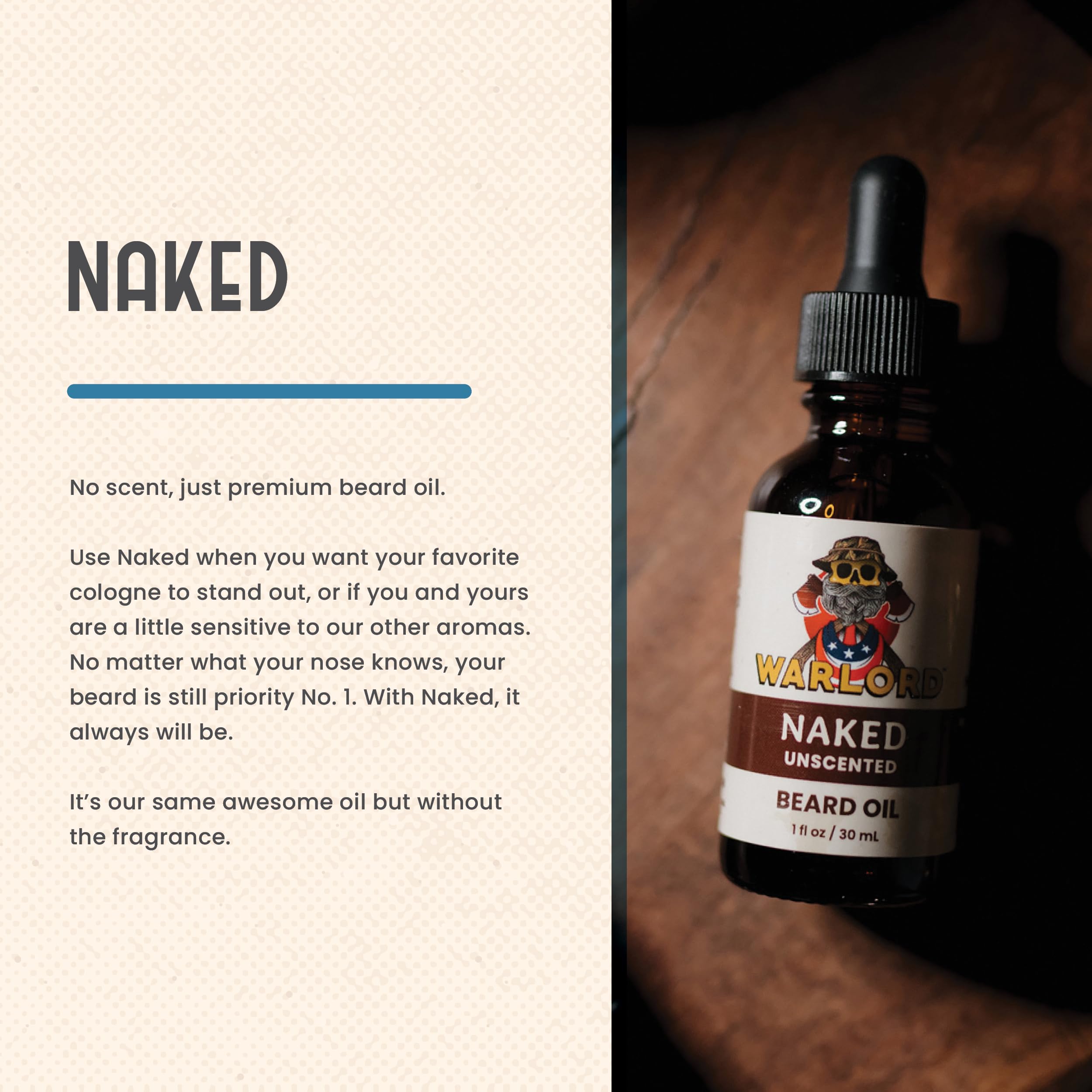 WARLORD Beard Oil & Beard Softener for Men - Beard Moisturizer & Natural Beard Oil to Reduce Itchy Skin, Tame Hair and Manage Fr