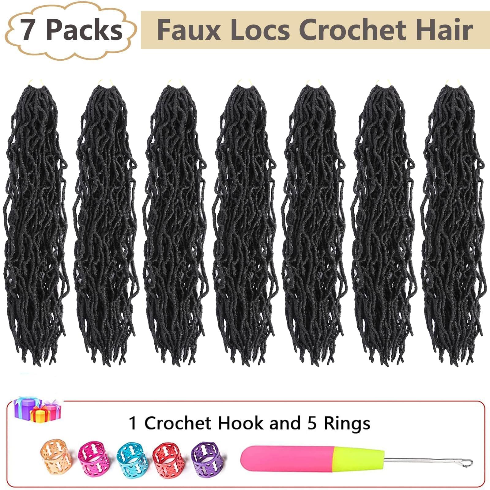Faux Locs Crochet Hair Soft Locs 24 Inch 7 Packs Crochet Locs Pre looped Natural Butterfly Locs Crochet Hair For Women (24 Inch