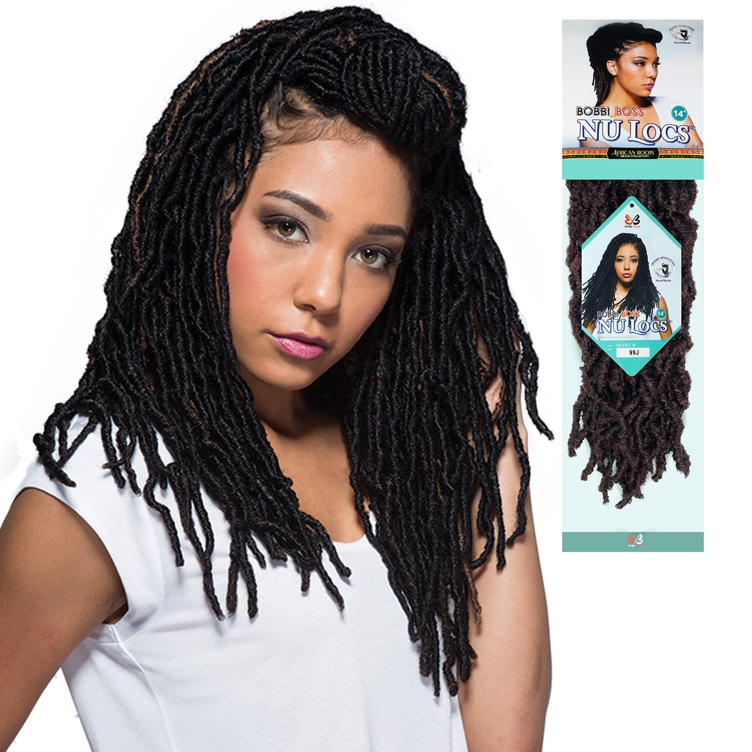 Bobbi Boss Synthetic Hair Crochet Braids African Roots Braid Collection Nu Locs 14 (4-PACK, M27/GOLD)