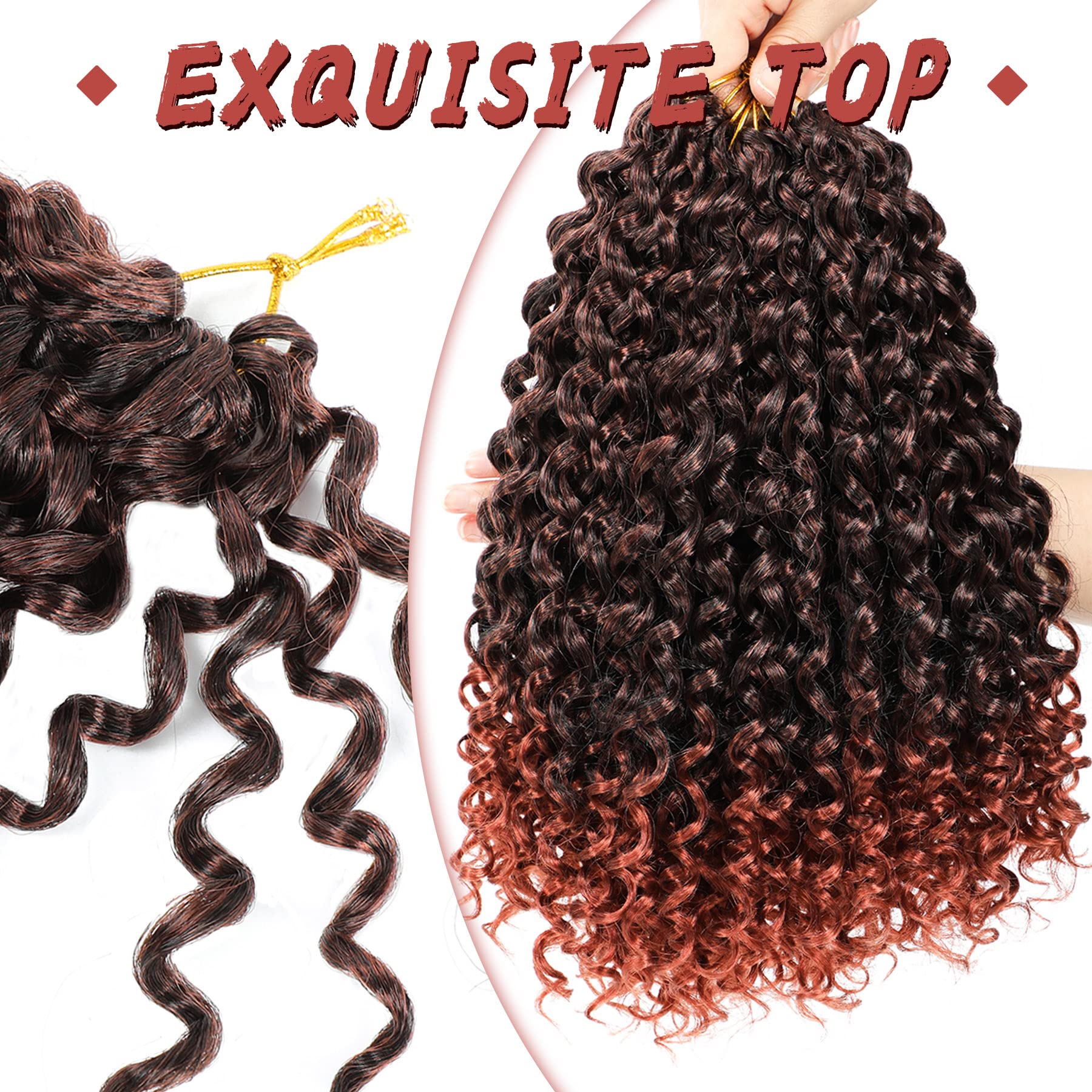 Gogo Curl Crochet Hair 12 Inch 8 Packs Short Curly Crochet Hair - Beach Curl Crochet Hair - Deep Wave Crochet Hair - Water Wave