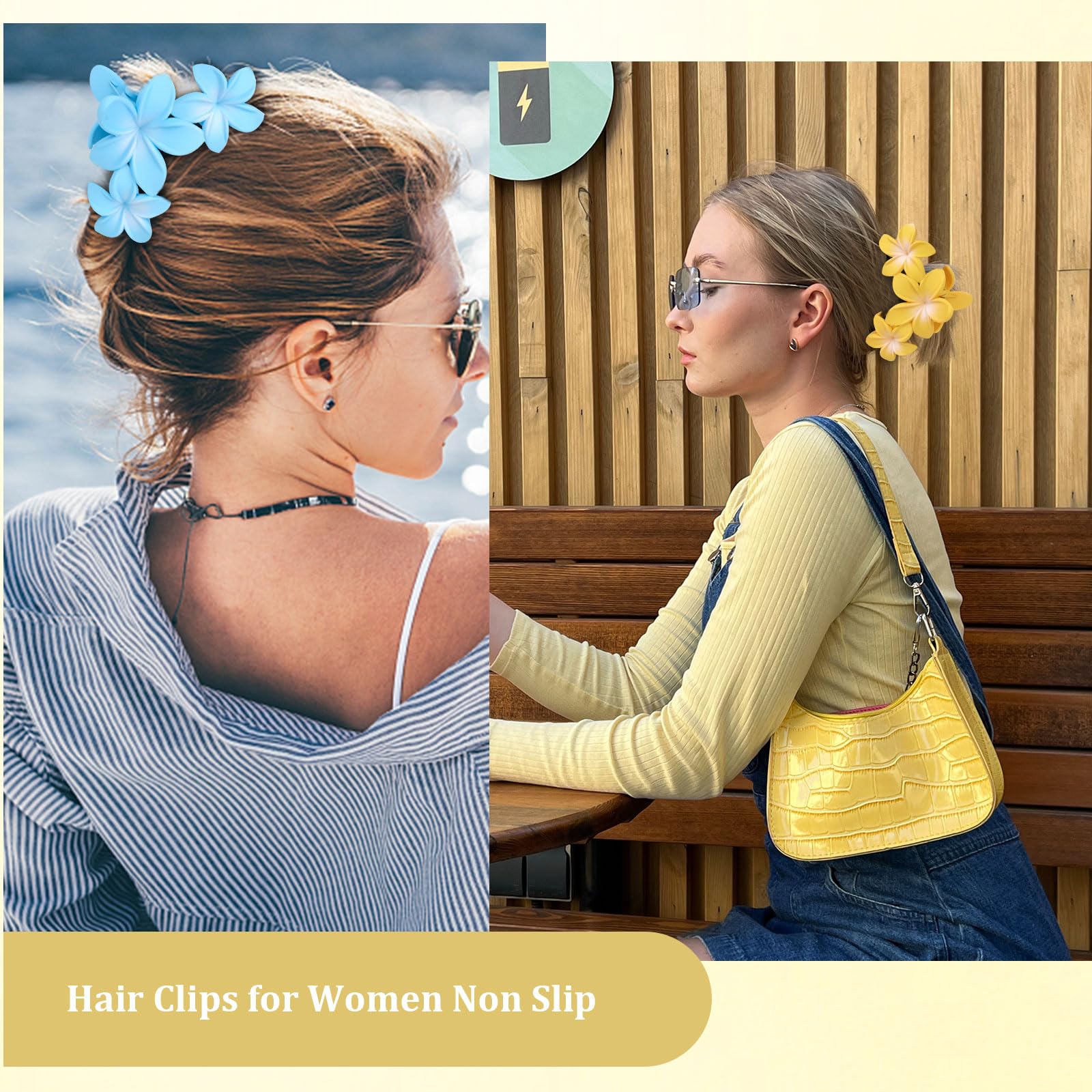 Ondder 4 Pcs Matte Large Claw Clips For Women & Girls - Non-Slip Strong Hold For Thick Hair, 4.5 Inch Big Jaw Clips