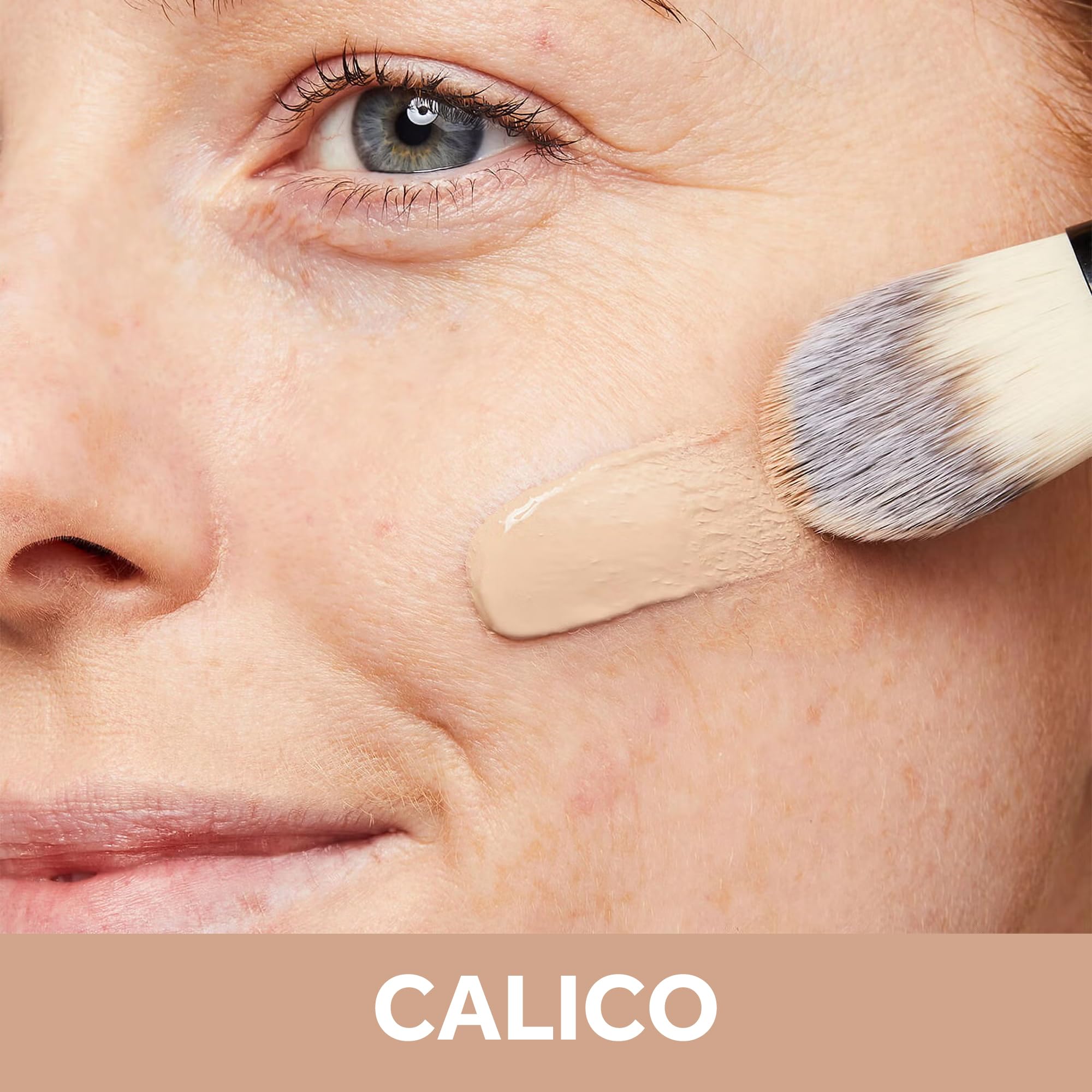 No7 Restore & Renew Multi Action Serum Foundation - Calico - Liquid Foundation Makeup with Vitamin C, Vitamin E & Collagen for F