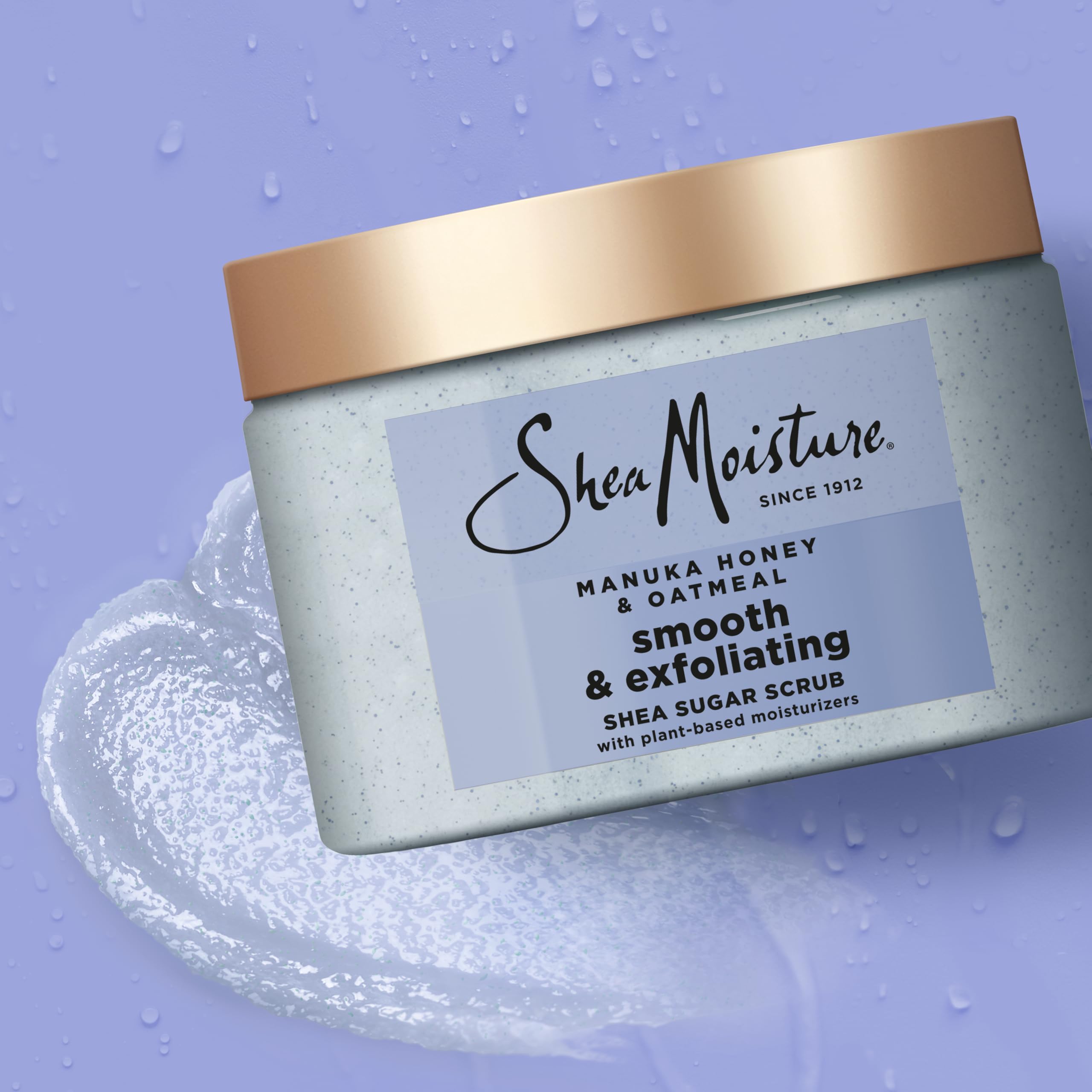 SheaMoisture Shea Sugar Body Scrub Manuka Honey Oatmeal for smooth & exfoliating Smooth and Exfoliating Body scrub with 24h shea