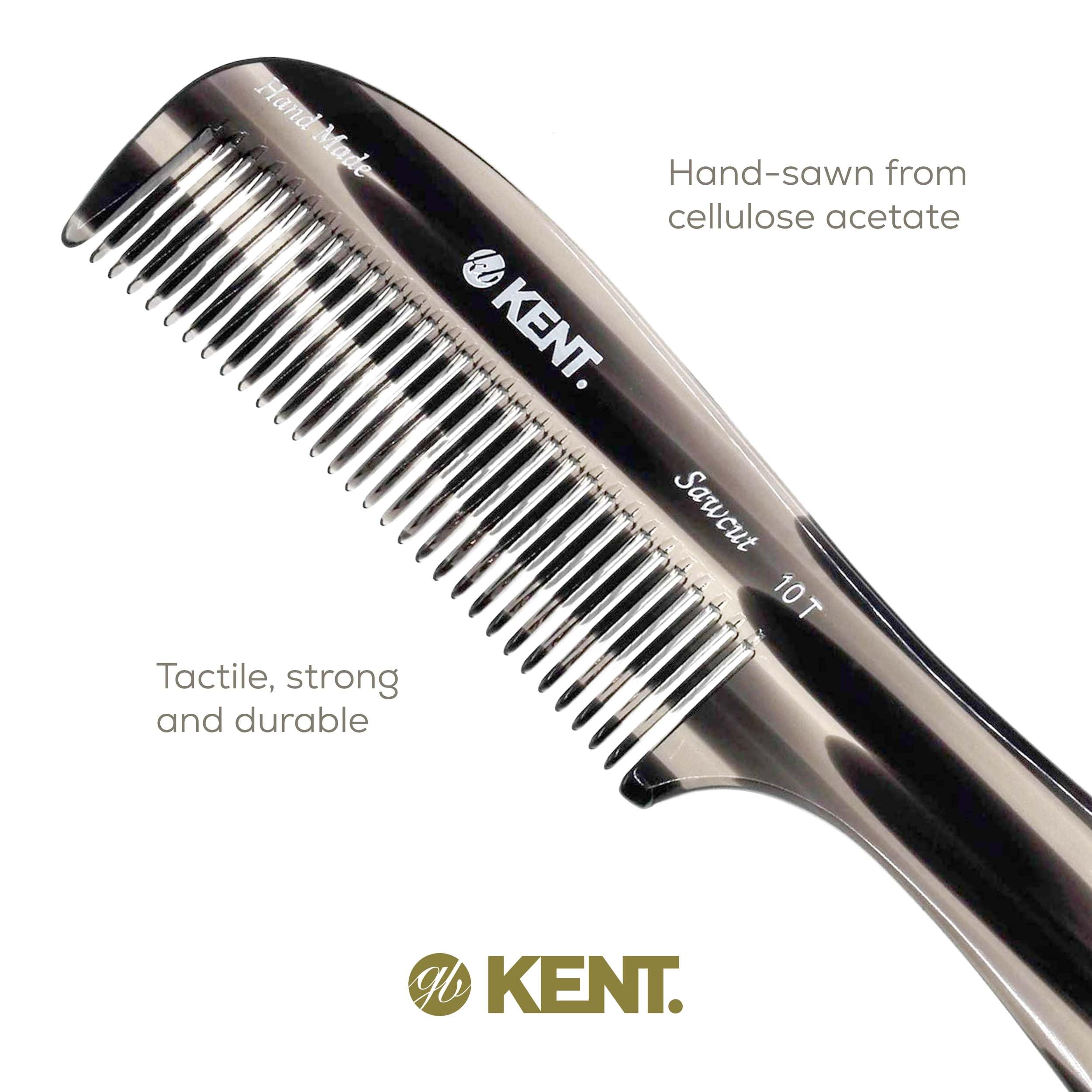 Kent 10T Large Hair Detangler Comb, Handmade Wide Tooth Comb For Curly Hair, Detangling Comb For Wet And Dry Hair, Rake Comb For