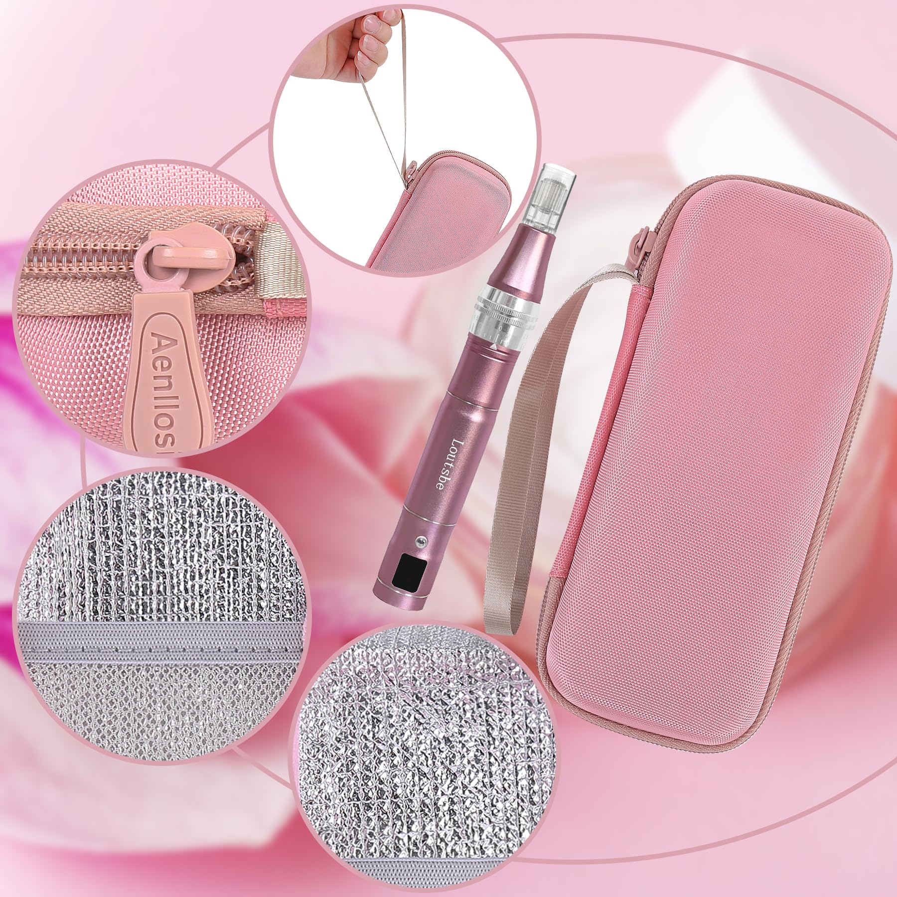 Aenllosi Hard Case Compatible with Professional Microneedling Pen and Replaceable Cartridges,Holder for Electric Wireless Derma