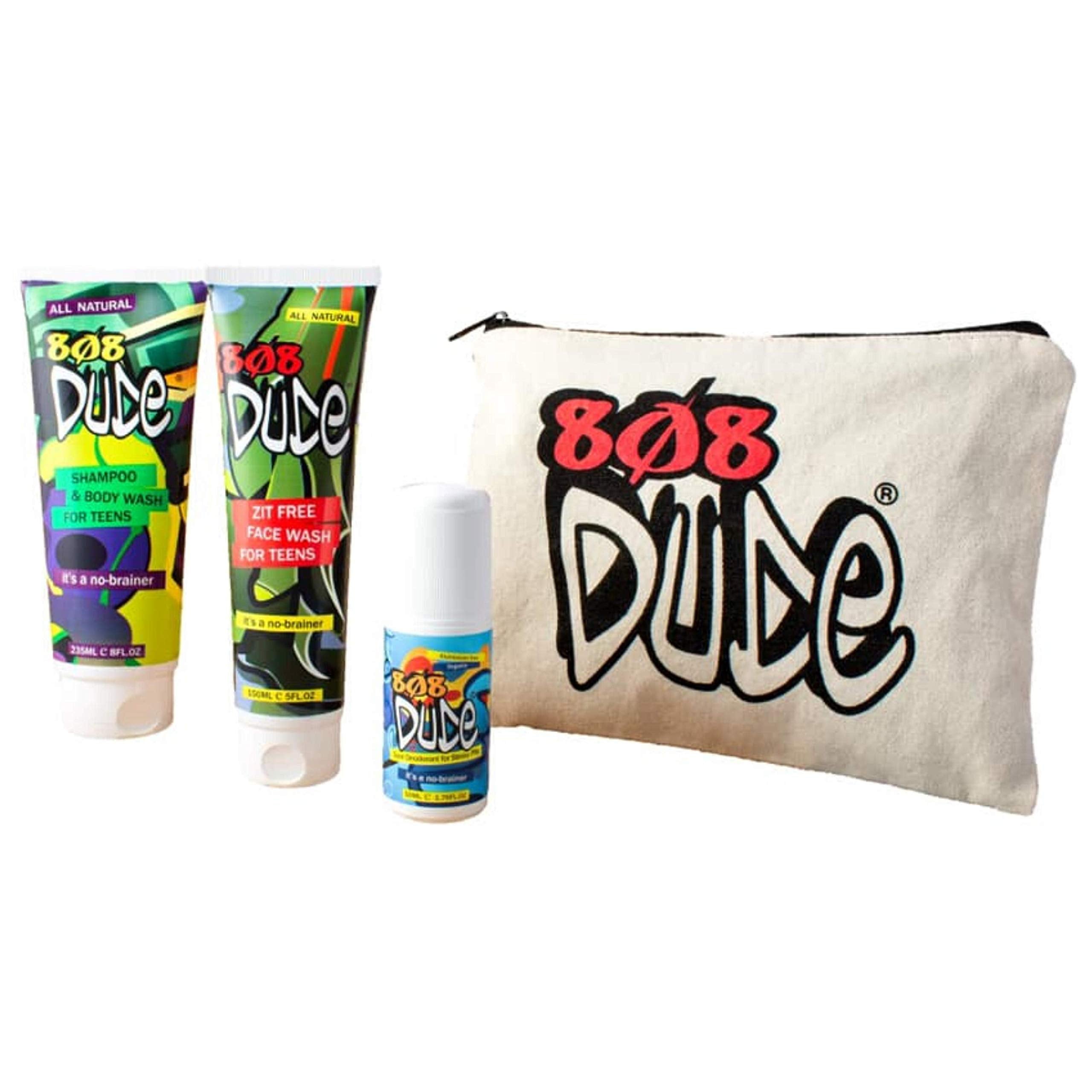 808 Dude Skincare Kit For Teens. Shampoo And Body Wash, Face Wash And Deodorant To Prevent Breakouts And Eliminate Body Odor Wit