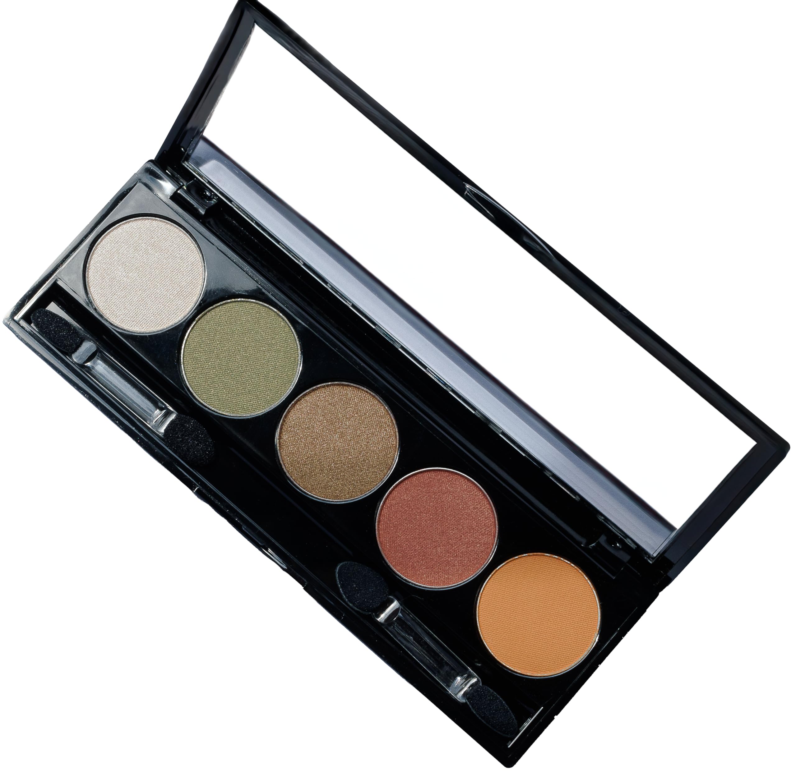Pure Ziva Moroccan Spice Shimmer White, Olive Green, Gold, Copper Penny Red, And Light Matte Orange Vegan Eyeshadow Palette; Tal