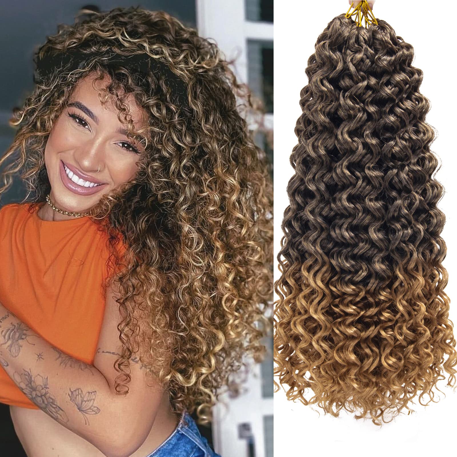 Yxcherishair 8 Packs Curly Crochet Hair Gogo Curl Crochet Hair For Women Deep Wave Braiding Hair,Synthetic Bohemian Crochet Brai