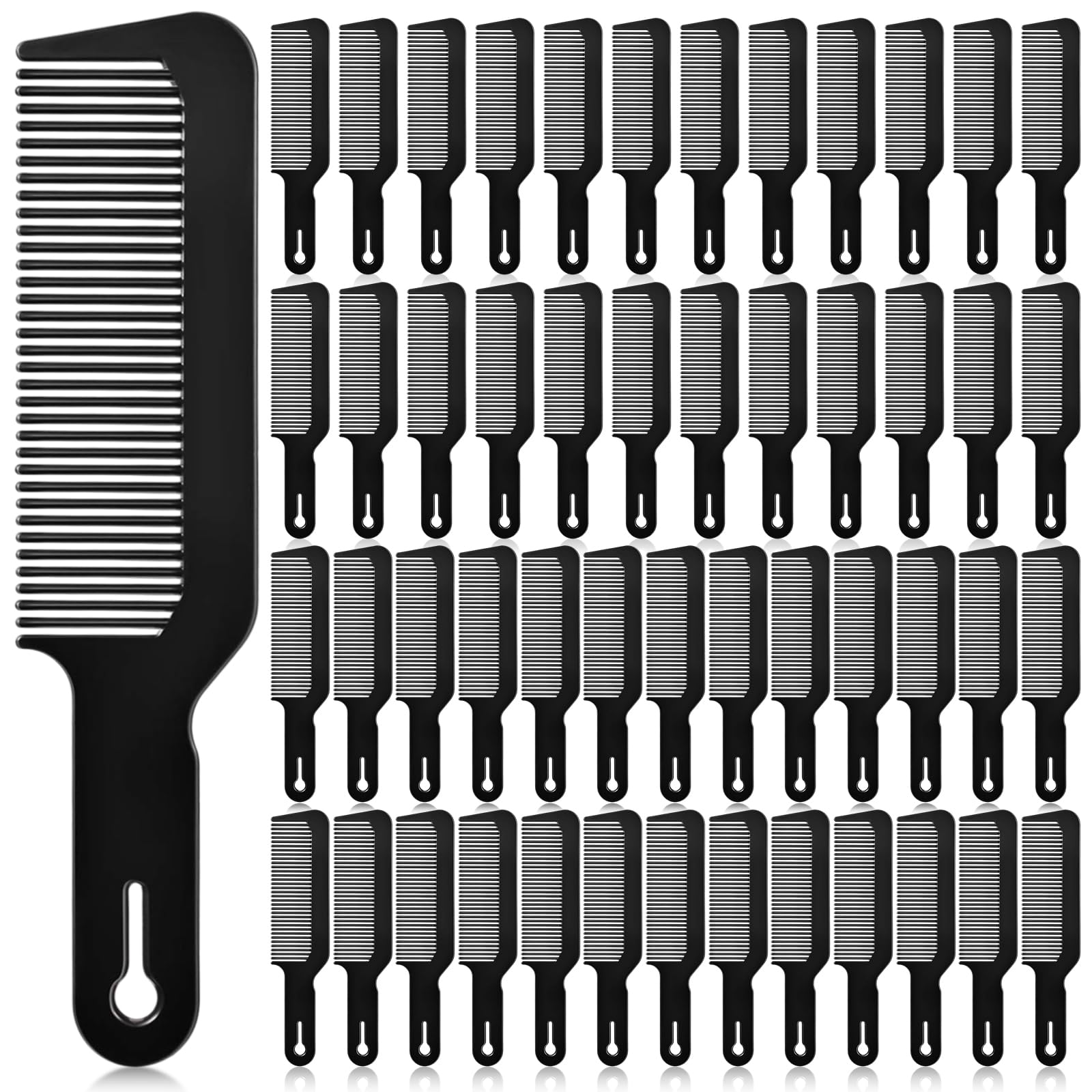Boao 50 Pack Hair Cutting Combs, 9 Inch Blending Barber Clipper Flat Top Combs for Clipper Cut Flattops, Plastic Heat Resistant 