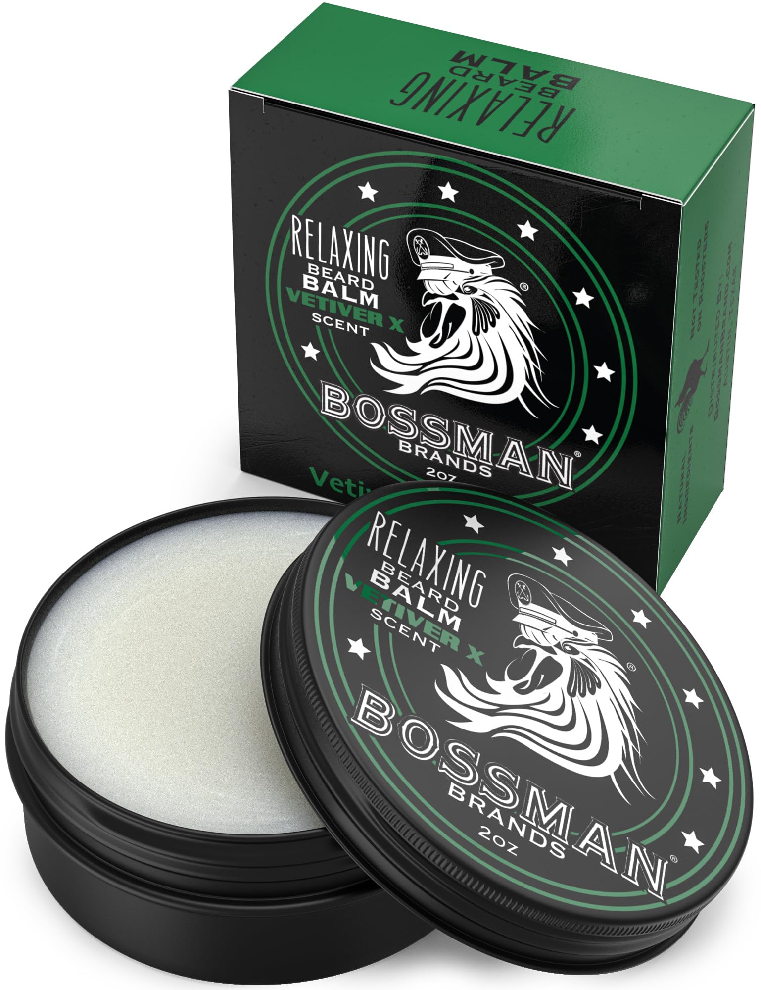 Bossman Relaxing Beard Balm - Tamer, Thickener, Relaxer And Softener Cream And Beard Care Product - Made In Usa (Vetiver X Scent