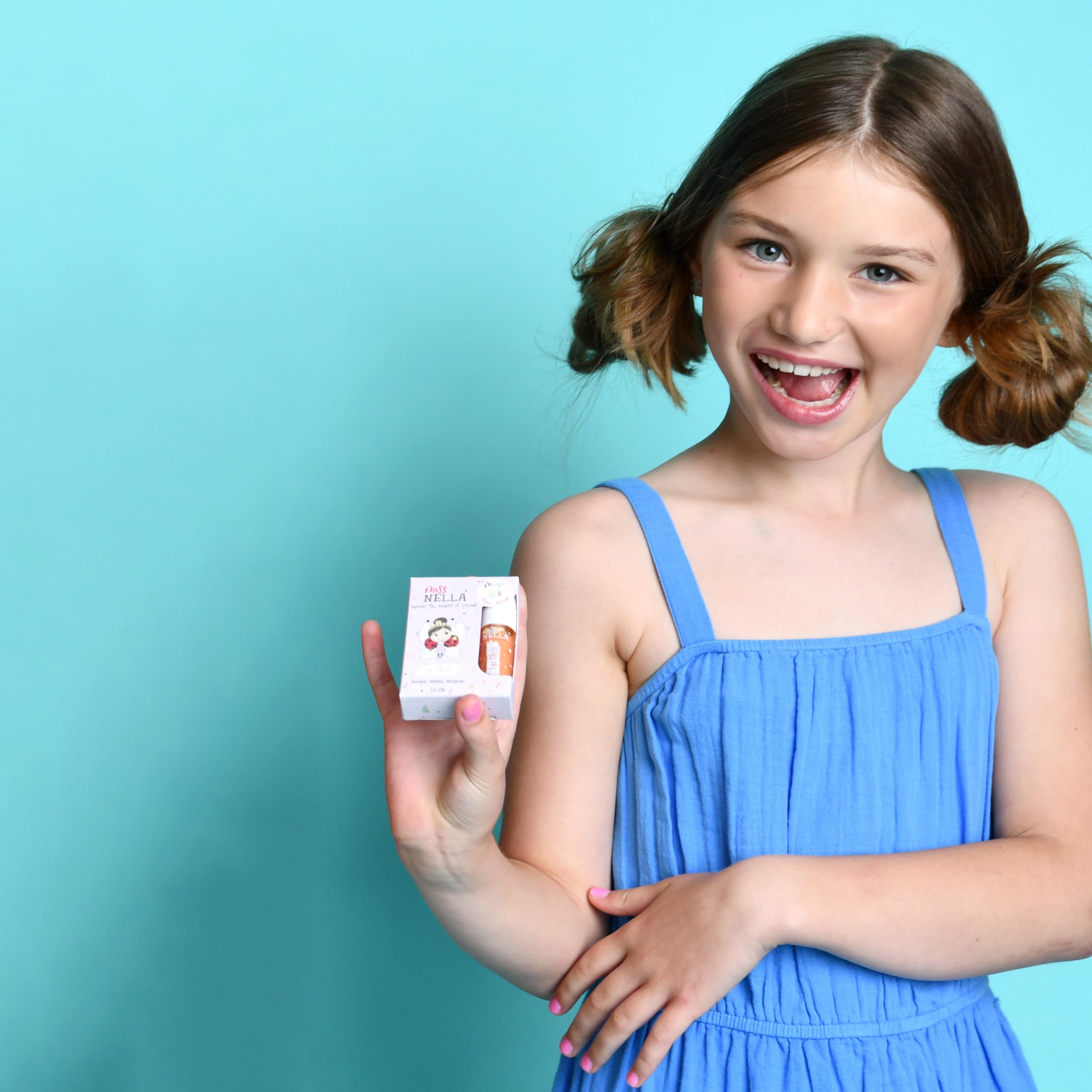 Miss Nella Magic Spell Lip Gloss, Peach Hydrating Children Lip Gloss, Watermelon Scent, Gentle On The Skin. Gives A Sheer Kiss O