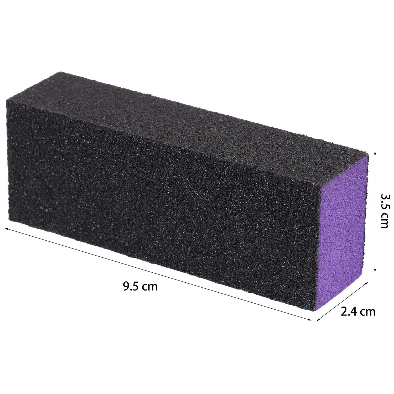 20 Pcs Nail Buffer Block Sponge Sanding Buffing File 80/120 Grit 3 Sides Nail Files For Manicure Nail Tools (Purple Black)