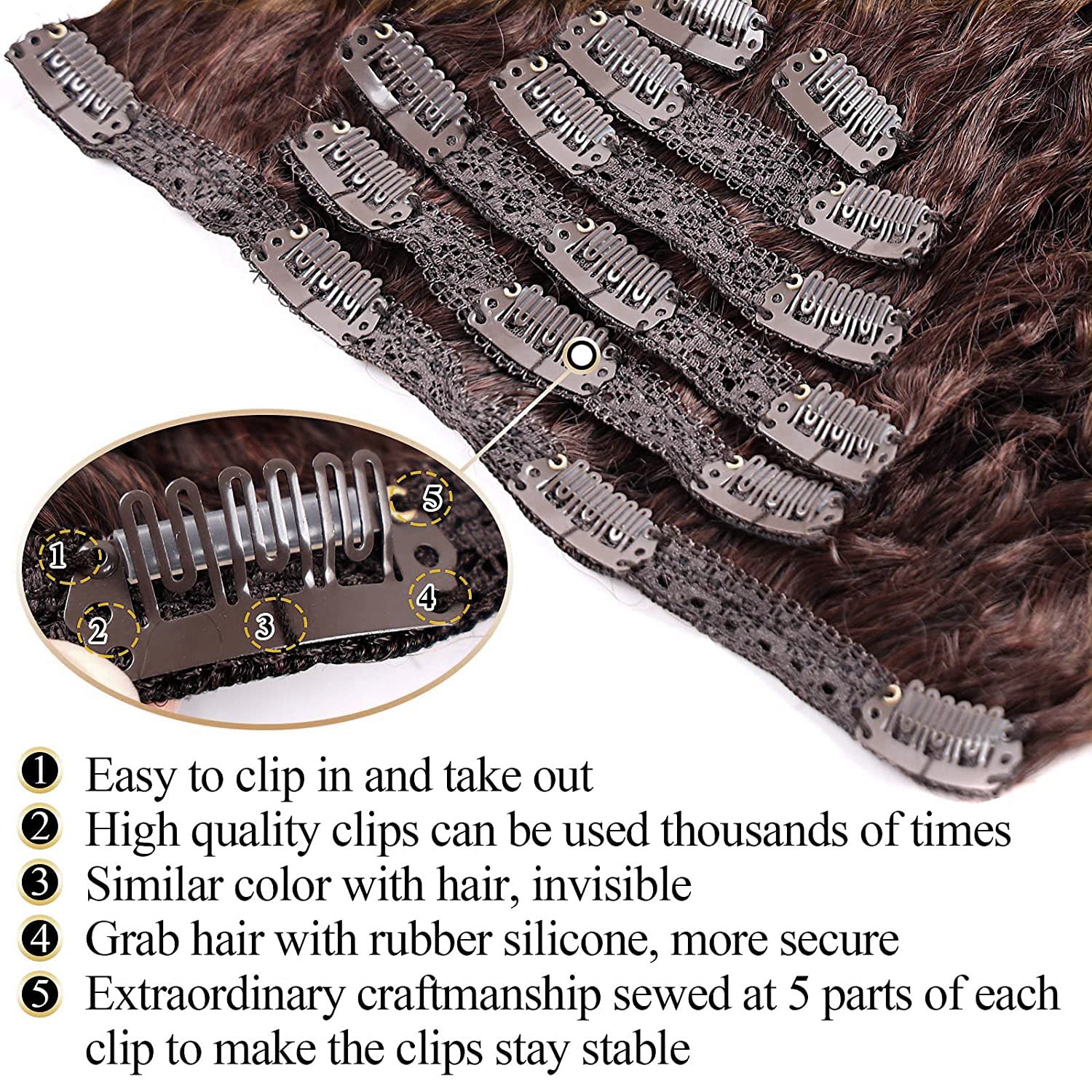 Curly Clip In Hair Extensions Clips In Feelings #33 Auburn Curly Hair Extensions For Black Women Jerry Hair Extensions Curly Hai