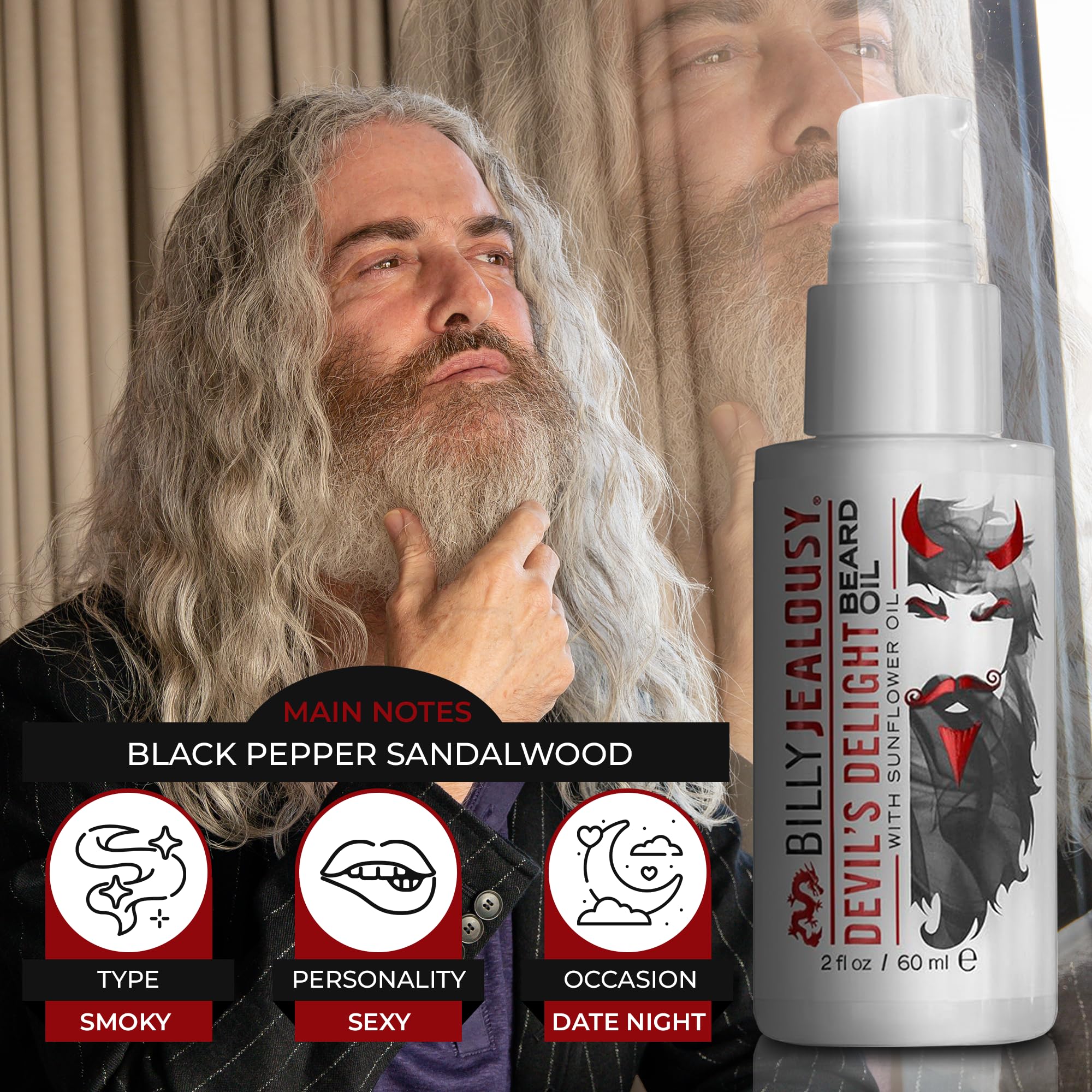Billy Jealousy Beard Oil for Men, Weightless, Low Shine, and Hydrating Beard Moisturizer for Softer Hair, Helps Prevent Itching