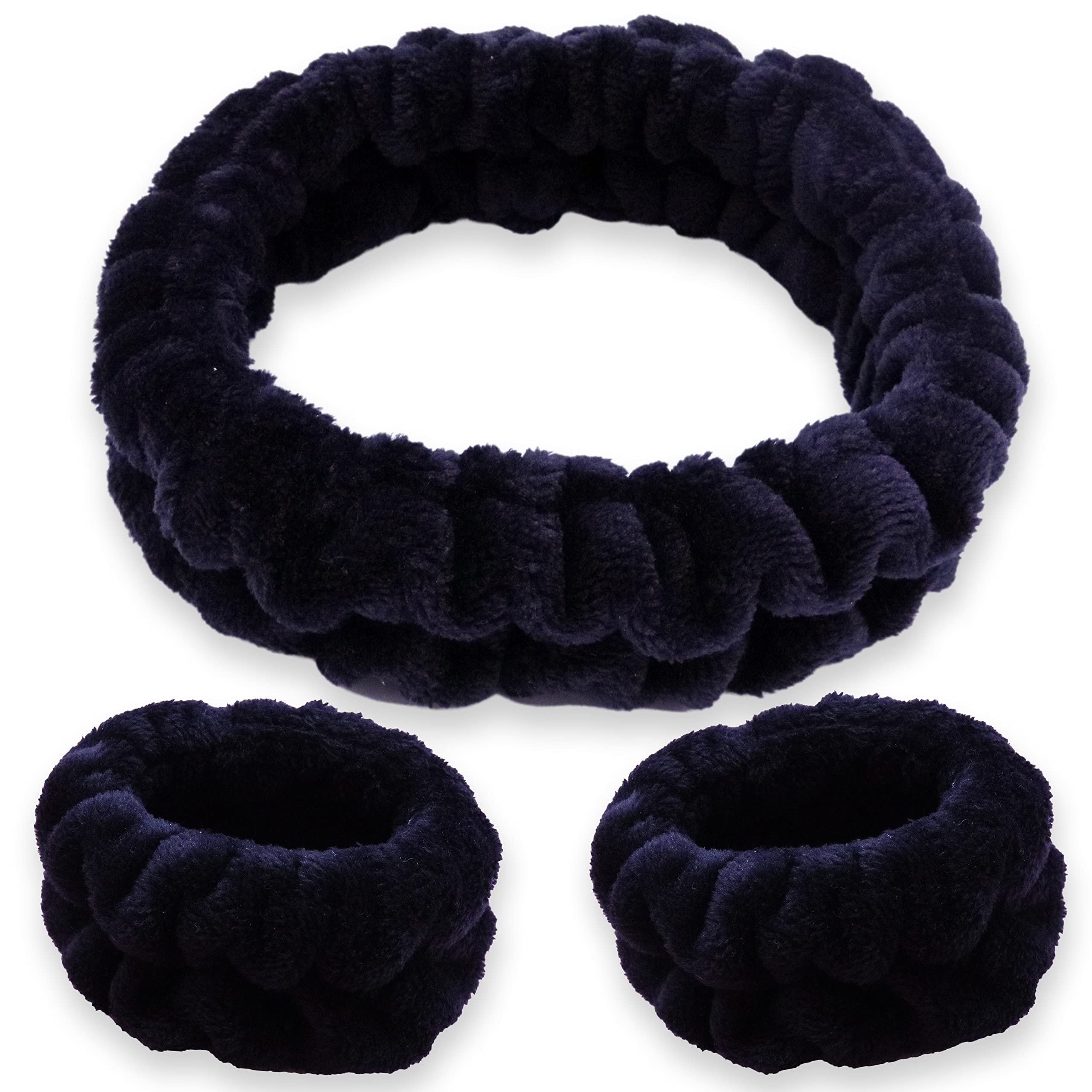 Frog Sac Spa Headband For Washing Face And Matching Wristbands, Teen Girls Fuzzy Skincare Headbands, Kids Soft Facial Makeup Hea
