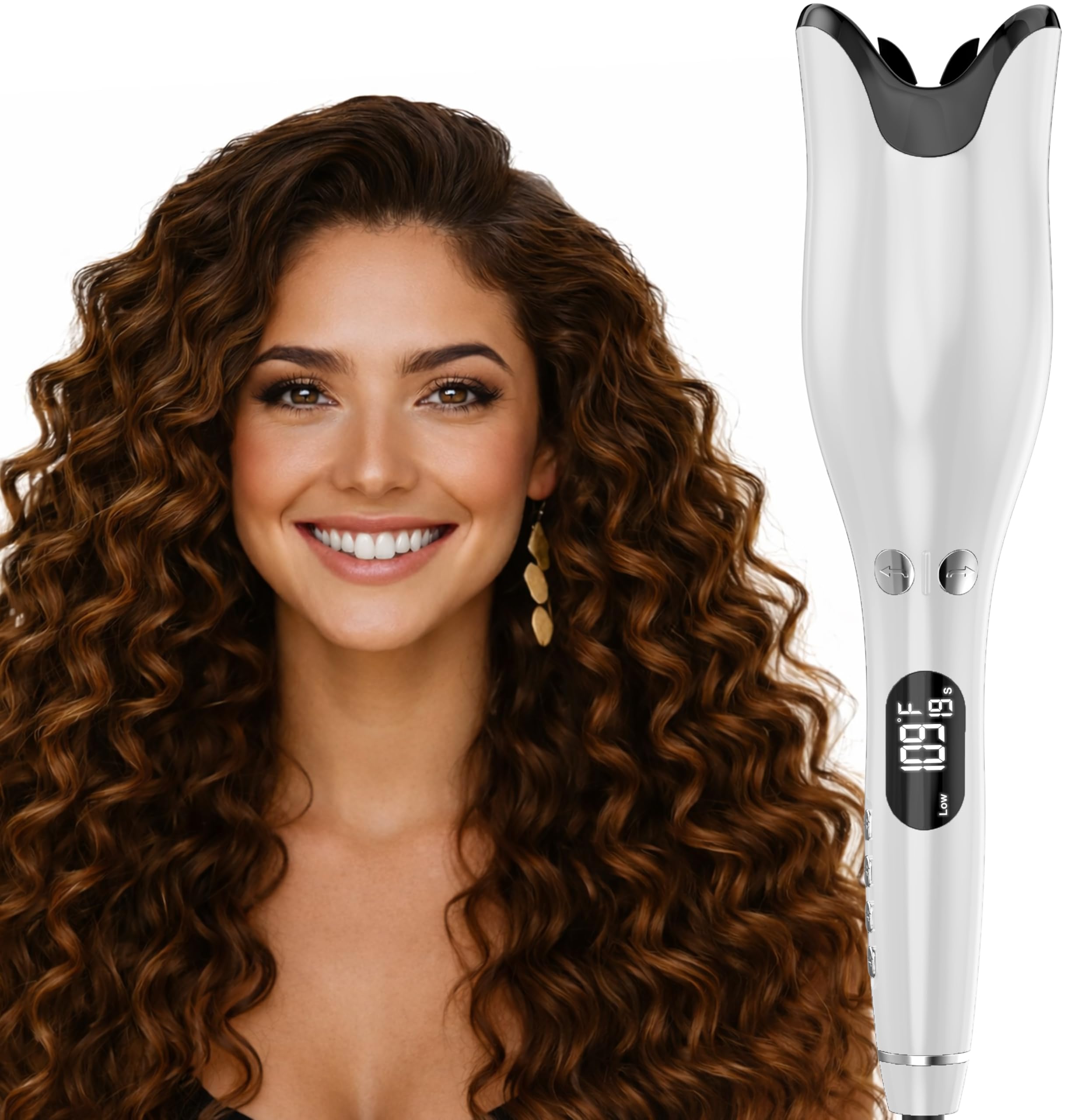 Enem Hair Curler, Easy Two-Way Hair Curler Machine, Automatic Hair Curler For Women, With 4 Temperature Settings, Anti-Scald Des
