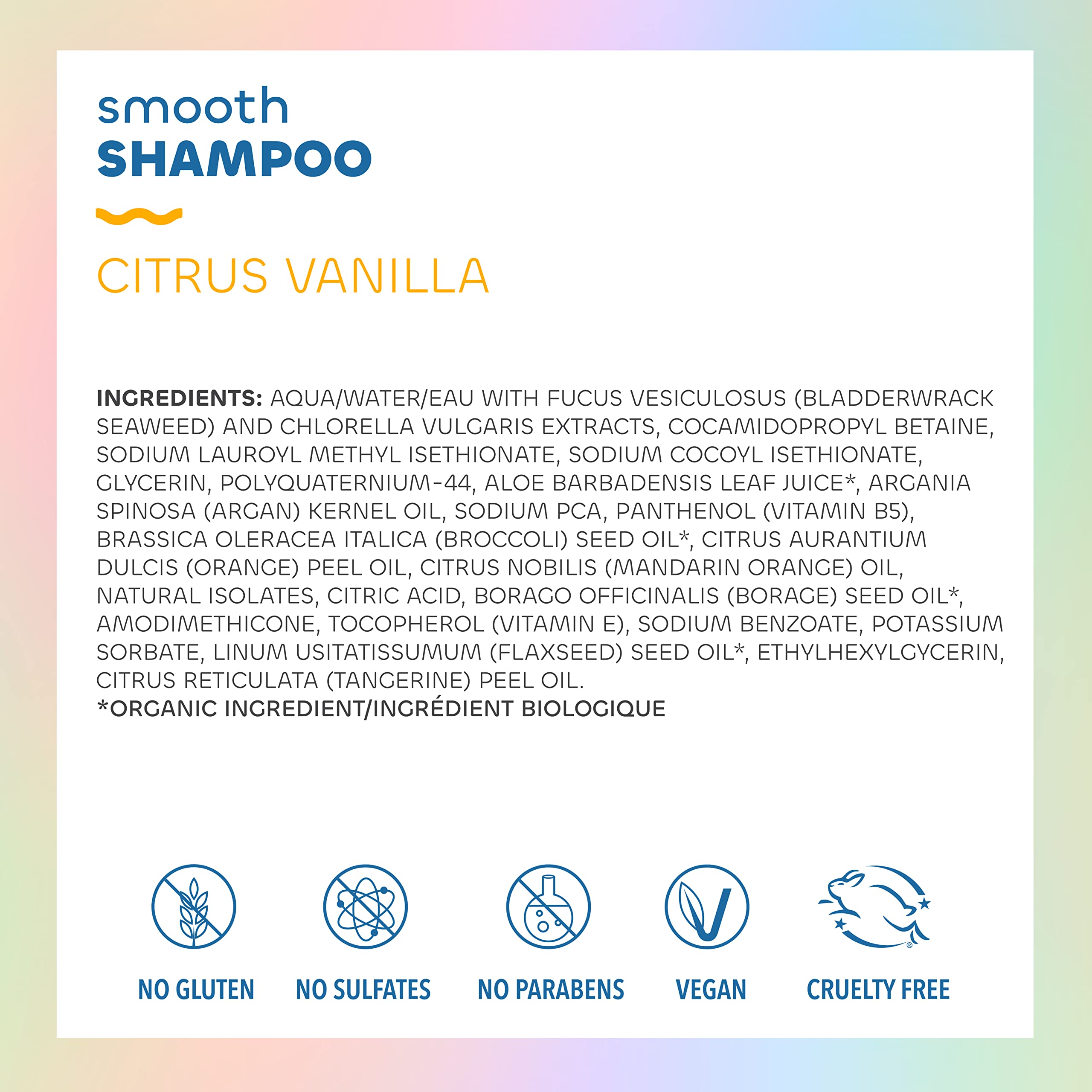 Seaweed Bath Co. Smooth Shampoo And Conditioner Set, Citrus Vanilla Scent, 12 Ounce (Pack Of 2), Sustainably Harvested Seaweed,