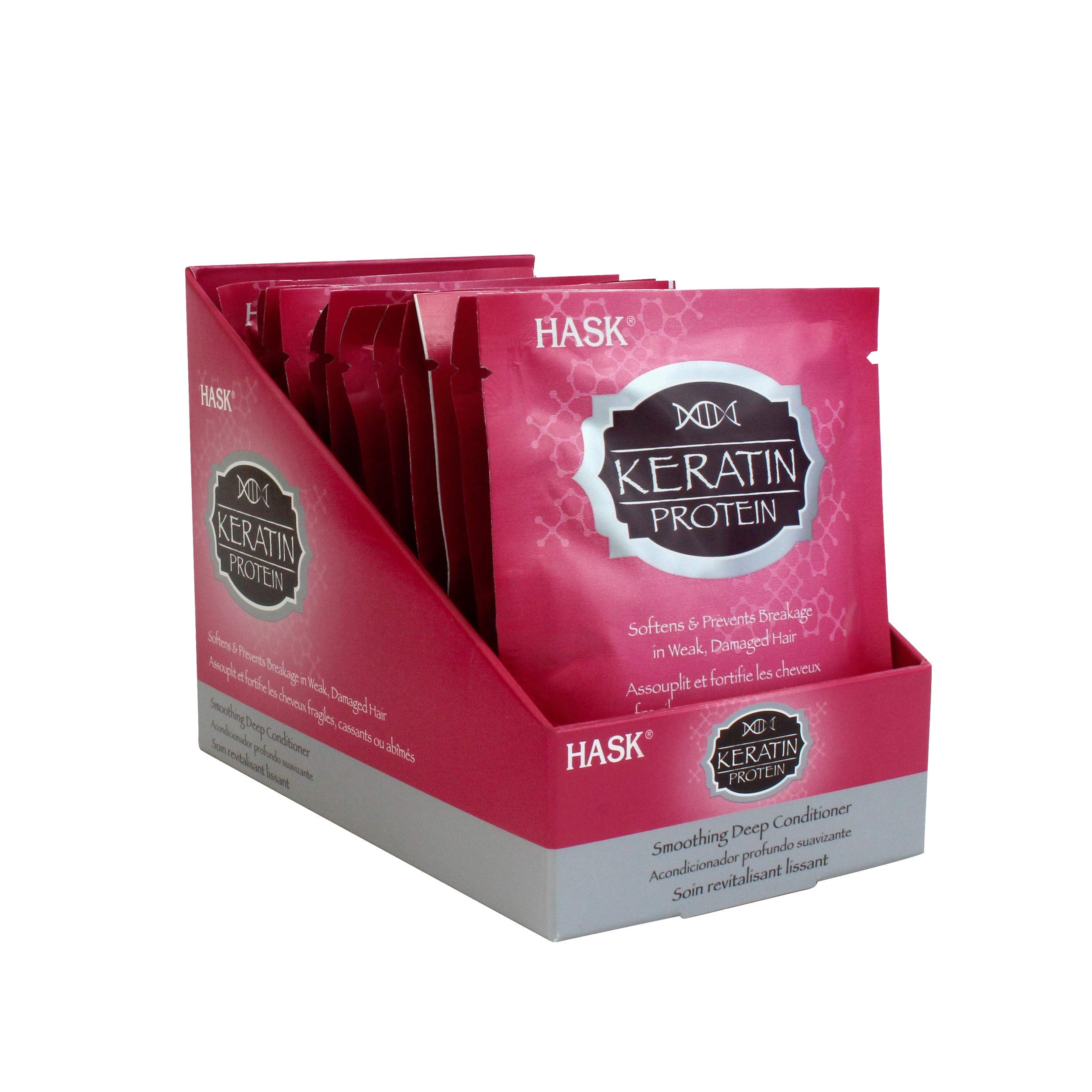 HASK Keratin Smoothing Deep Conditioner Treatments for all hair types, color safe, gluten-free, sulfate-free, paraben-free - Pac