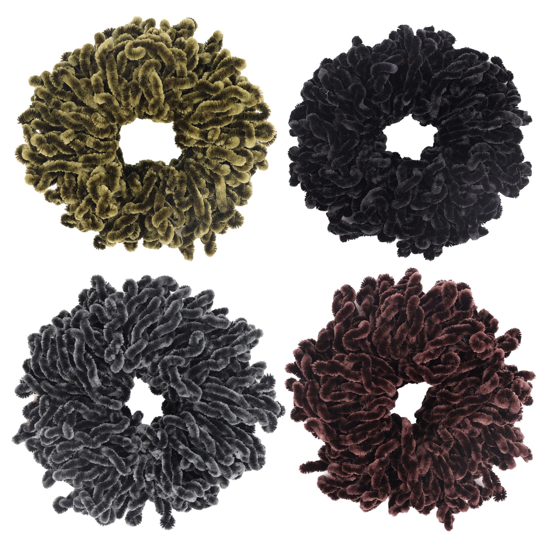 AUEAR, 4 Pack Volumizing Hair Scrunchie Hijab Volumizer Headwear Tie Ring Plain Big Hairbands for Women Girls (4 Colors)