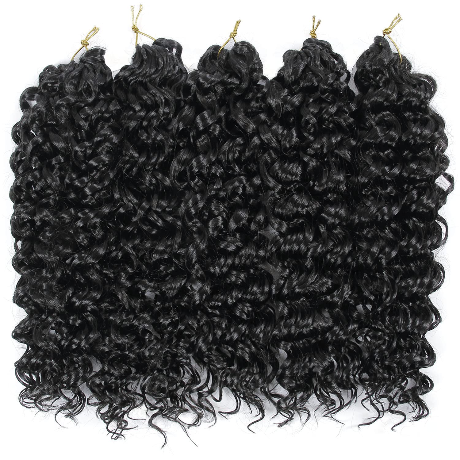 14Inch Gogo Curl Crochet Braids For Water Wave Crochet Hair For Black Women,Natural Black Deep Wave Synthetic Braiding Hair Exte