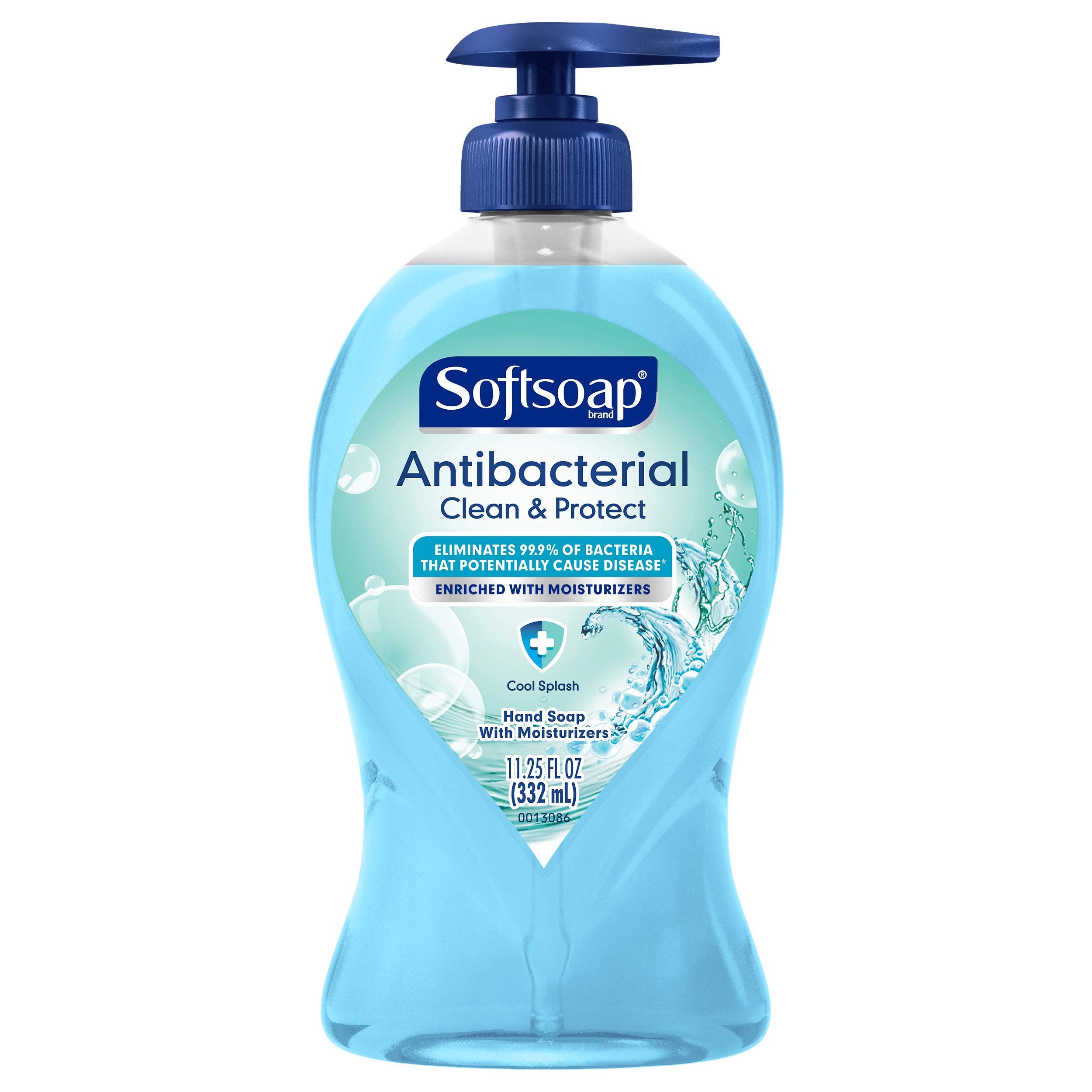 Softsoap Antibacterial Liquid Hand Soap Pump, Clean & Protect, Cool Splash - 11.25 Fl. Oz