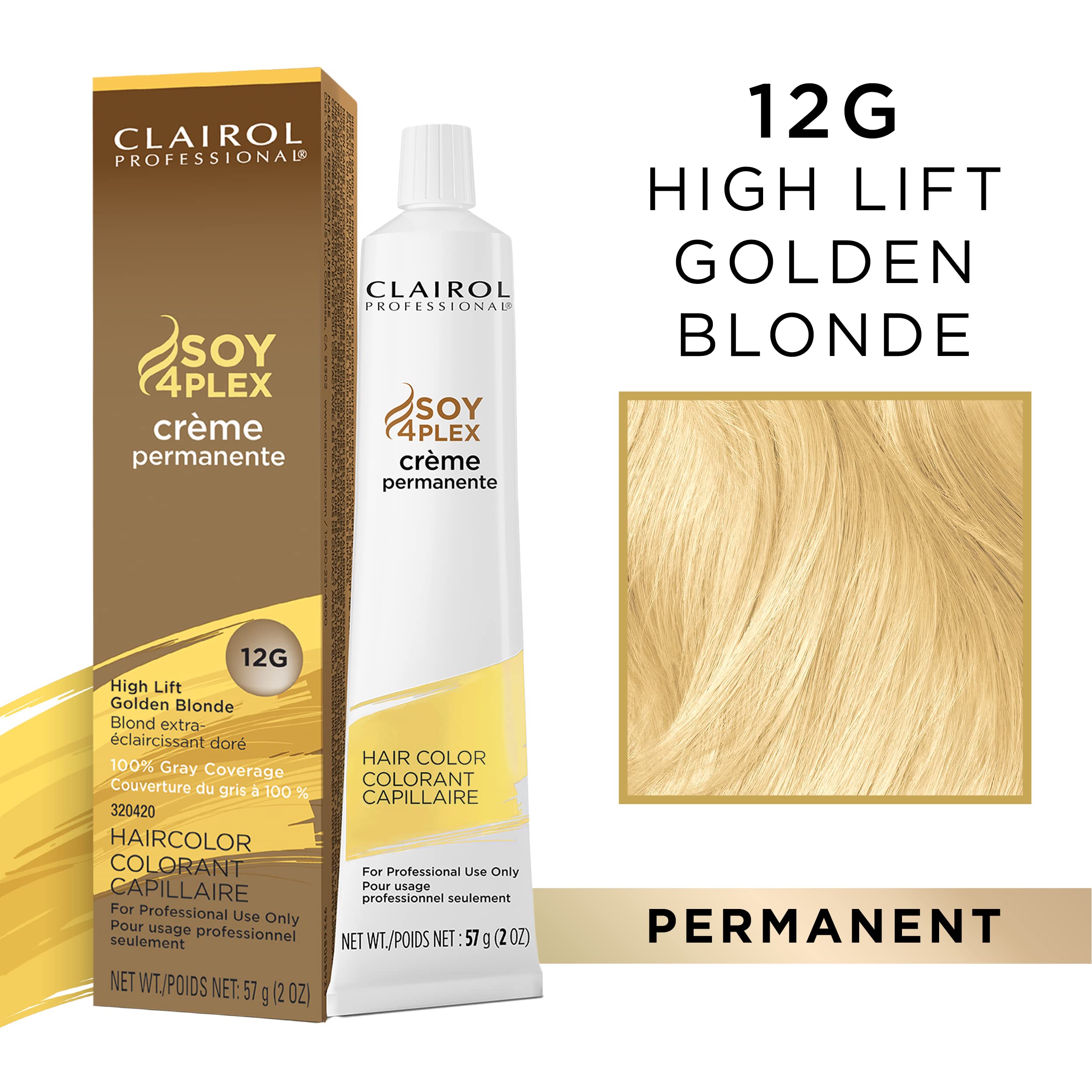 Clairol Professional Permanent Crme Hair Color 12G High Lift Gold Blonde