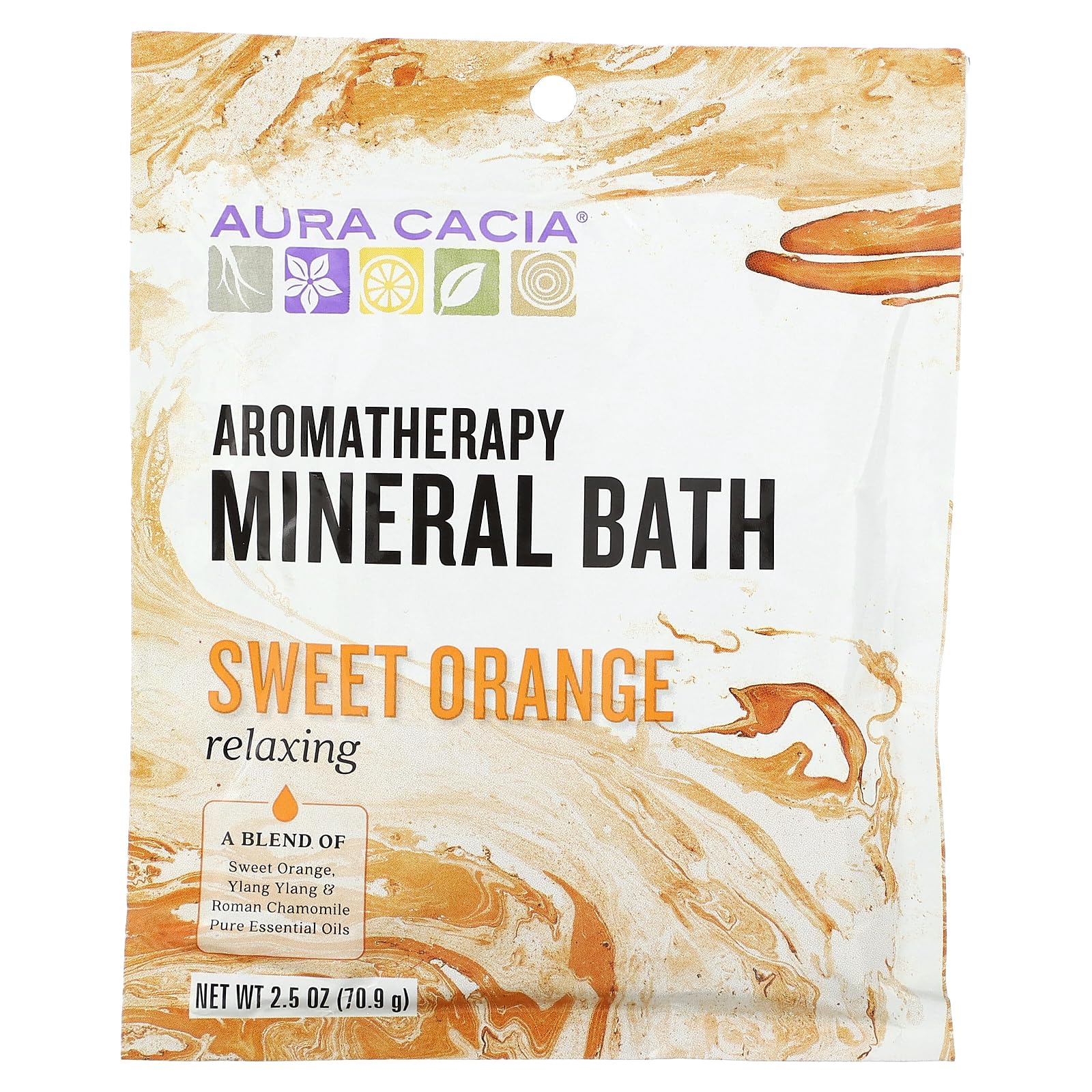 Aura Cacia Mnrl Bath,Relax Swt Orng, 2.5 Ounce