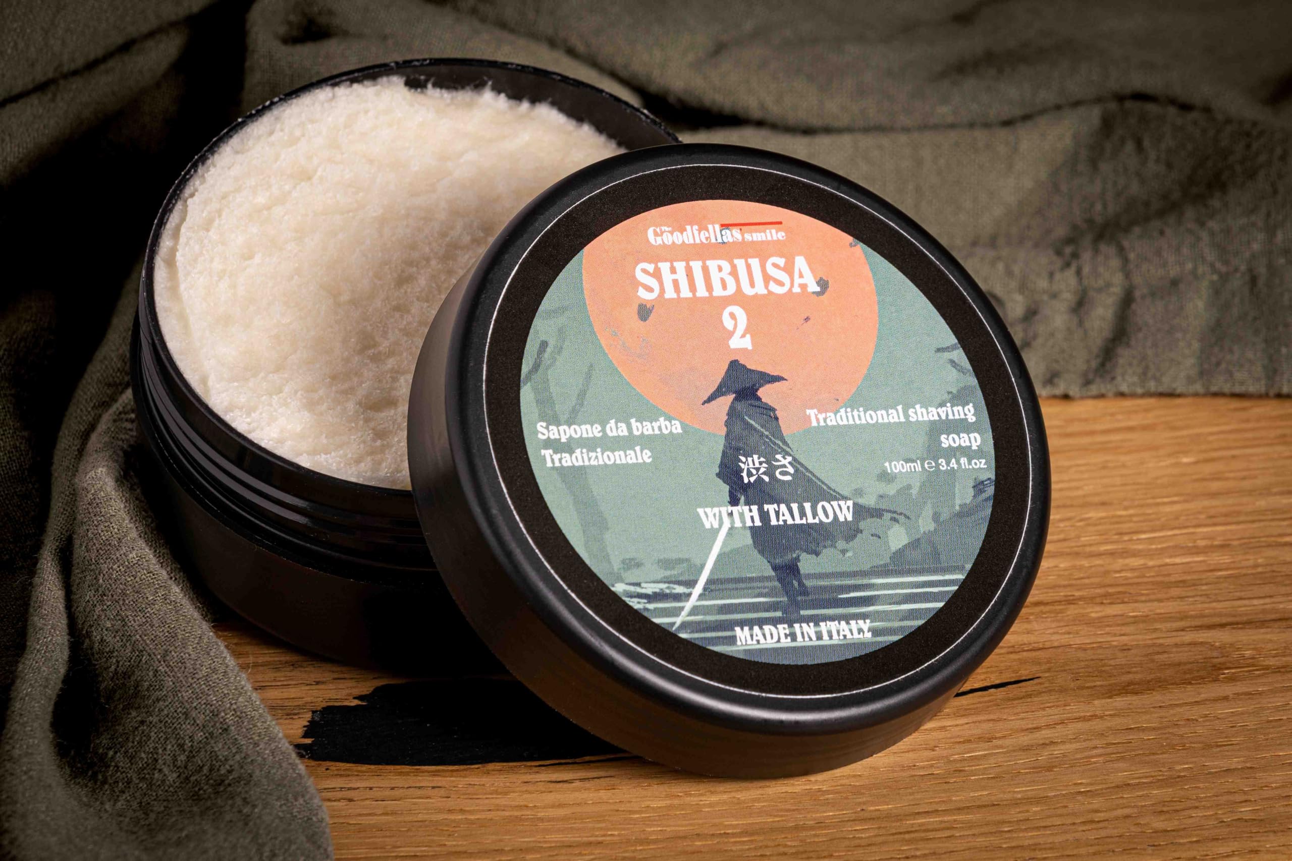 The Goodfellas' Smile, Luxury Shaving Soap With Tallow, Formulated For Use With A Shaving Brush, Made In Italy (Shibusa 2)