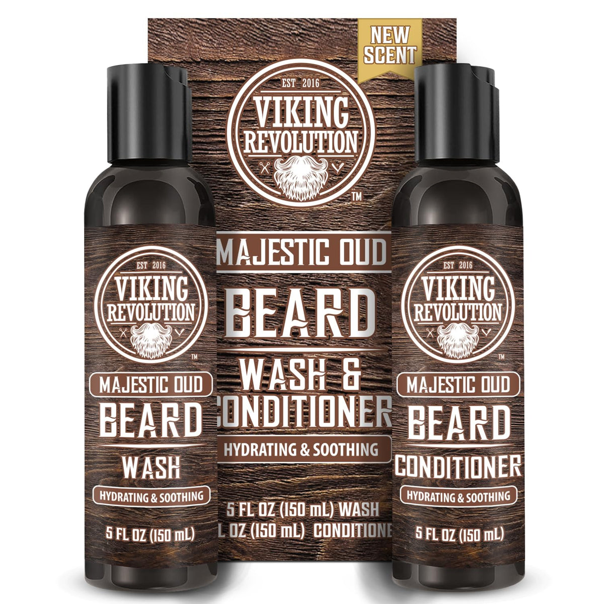 Viking Revolution Beard Wash And Beard Conditioner For Men With Argan Oil And Jojoba Oil - Beard Softener And Strengthener Beard