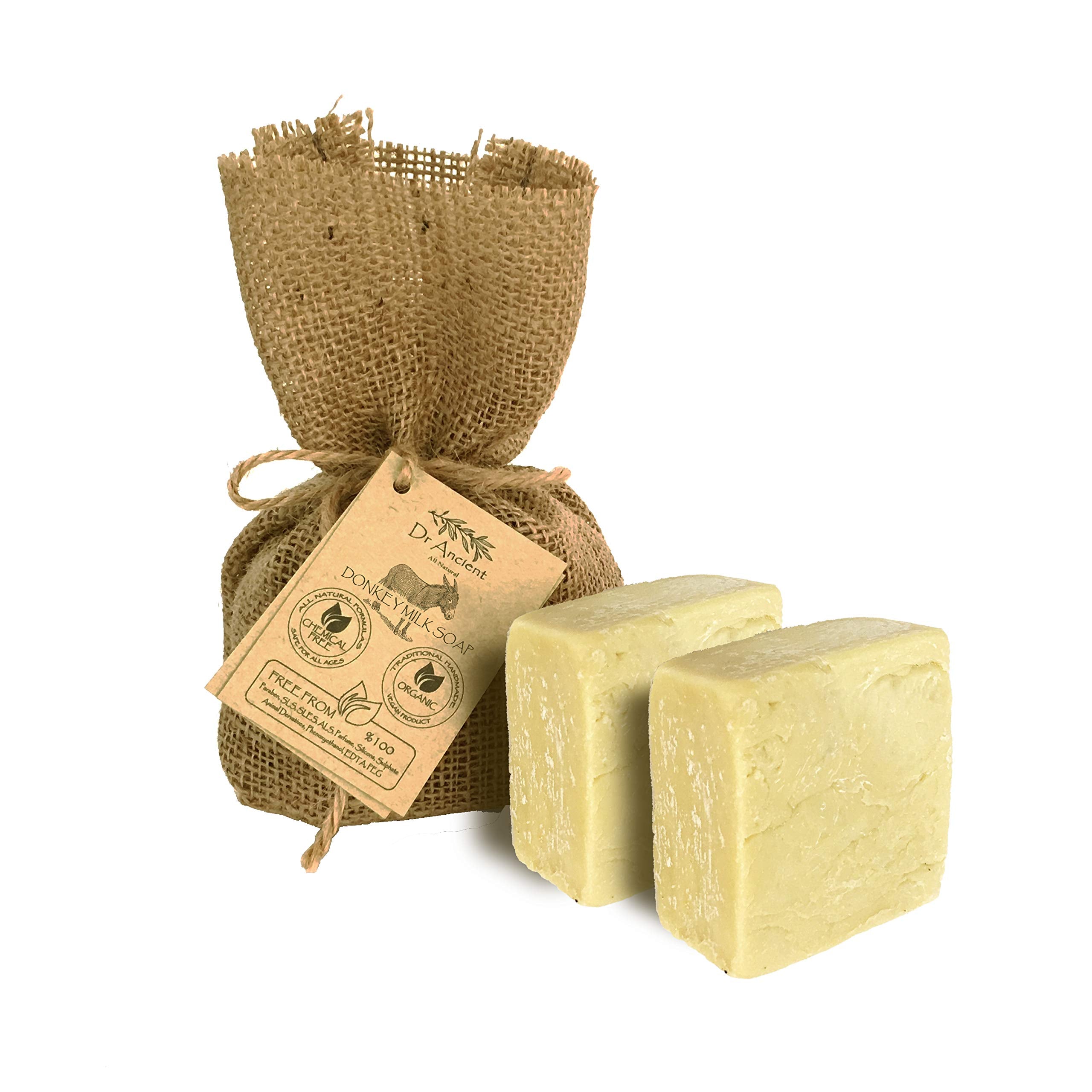 DrAncient Donkey Milk Soap + goat Milk Soap Organic Natural Traditional Handmade Antique - Absolutely No chemicals